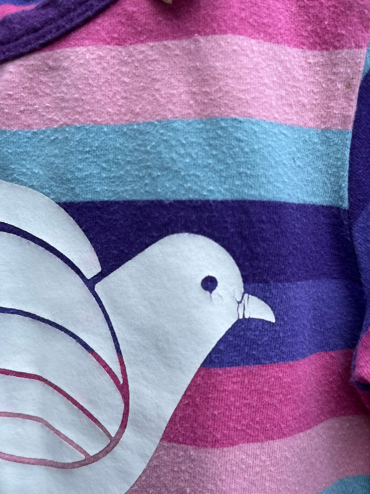 Stripy dove top 12-18m (80-86cm)
