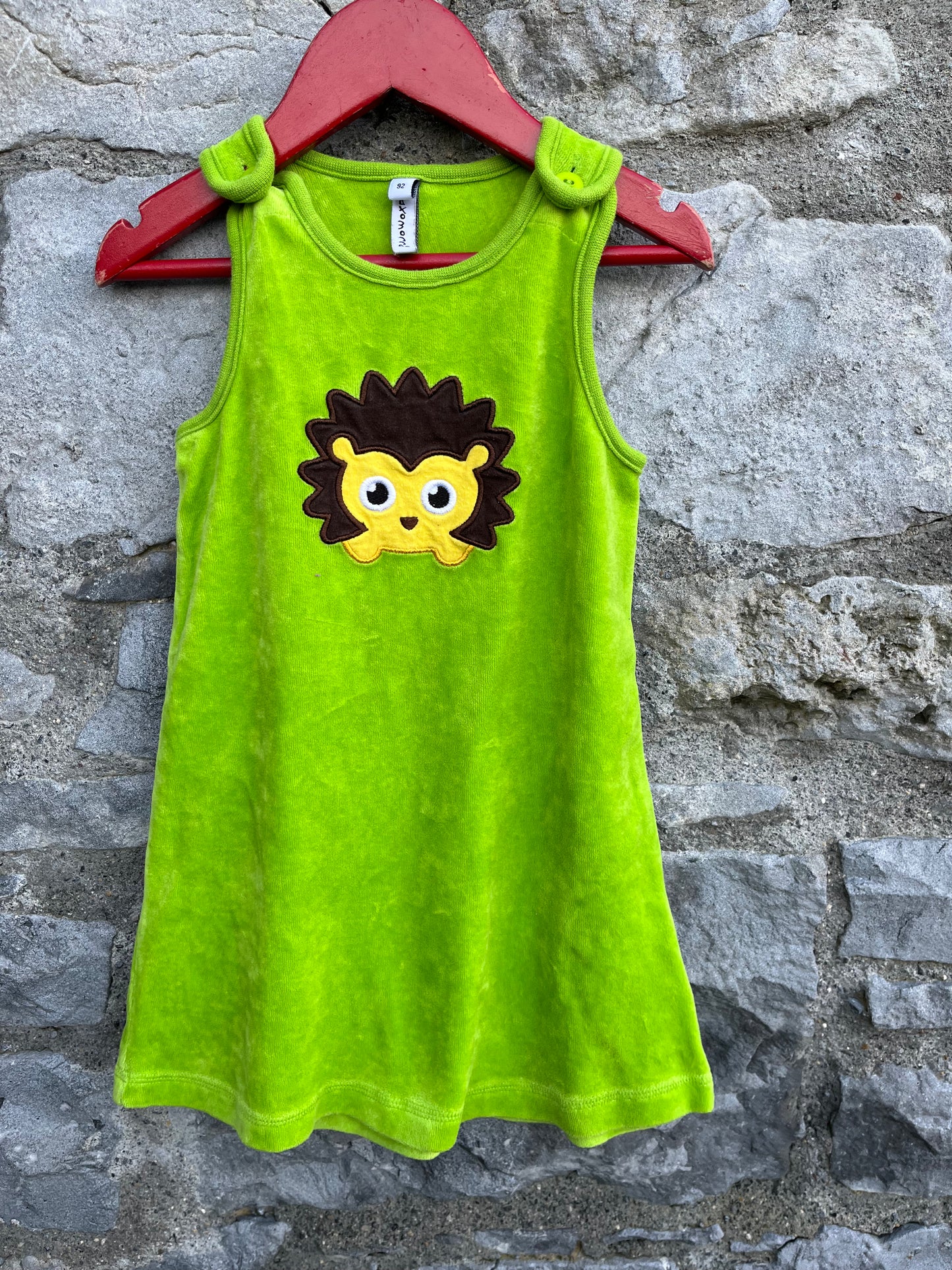 Hedgehog velour pinafore 2y (92cm)