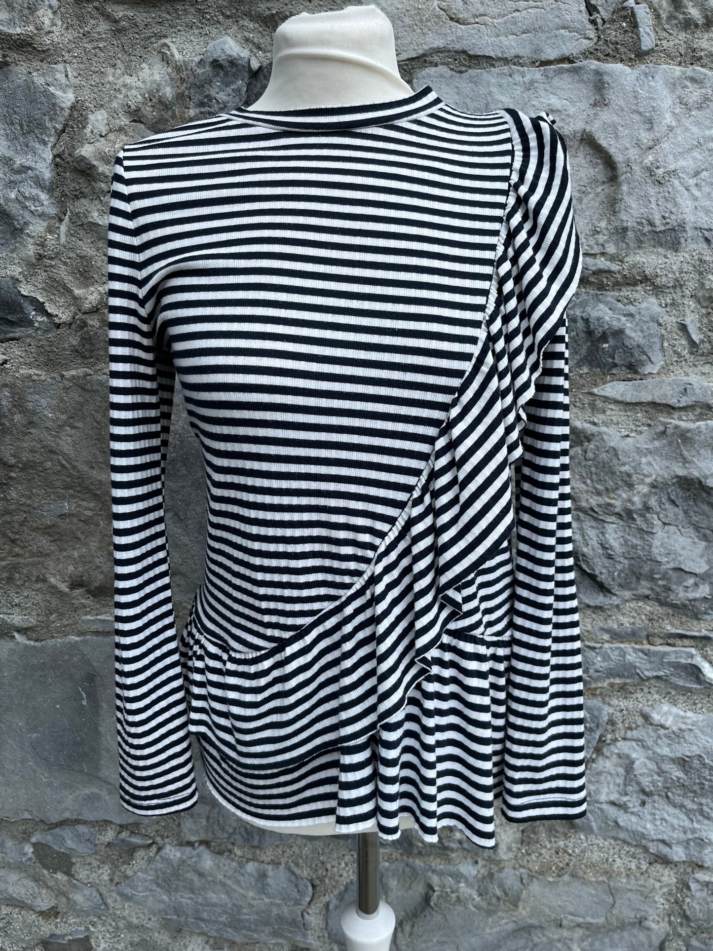 Stripy top with ruffles uk 10