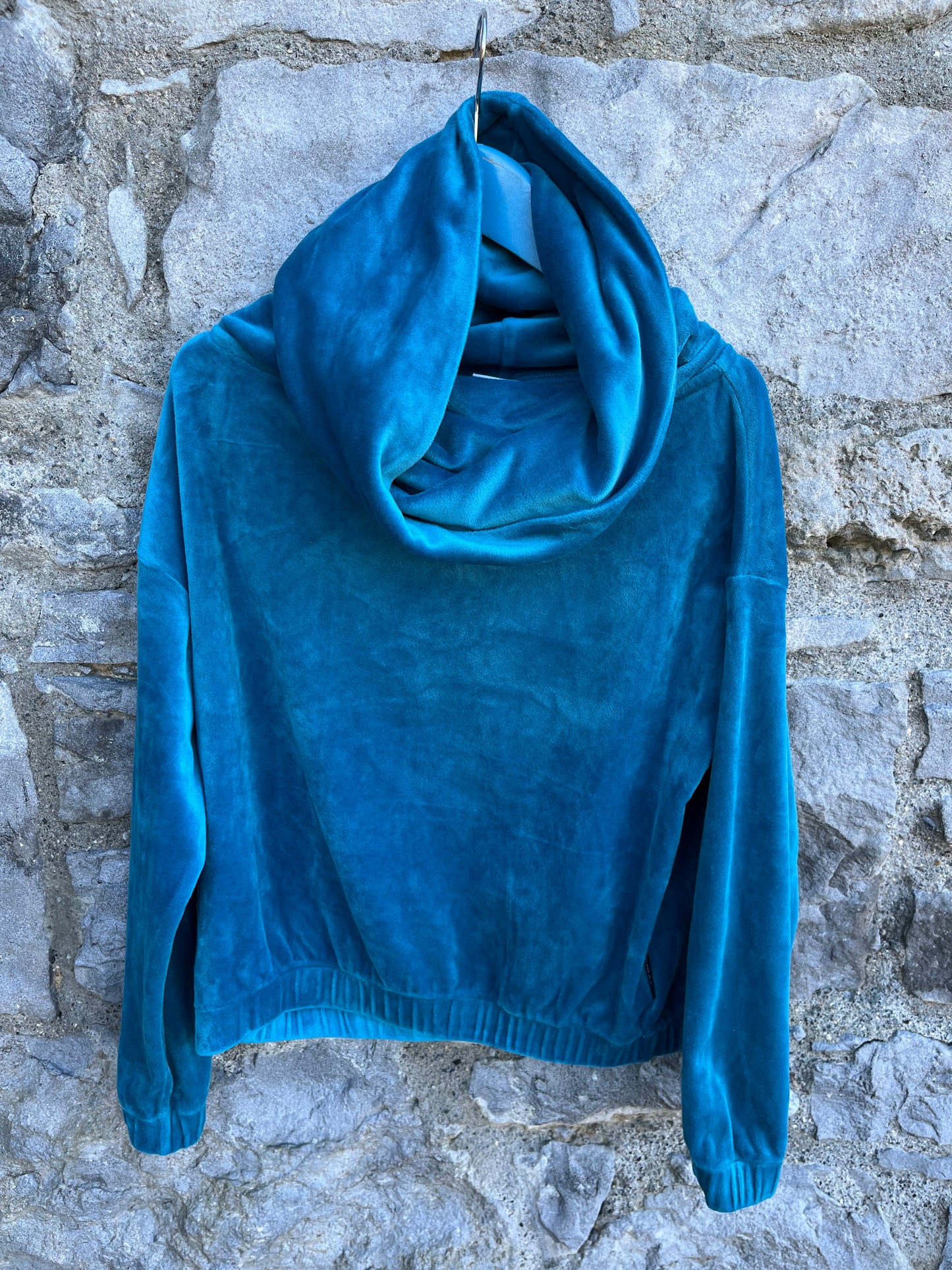 Petrol velour top 9-10y (134-140cm)