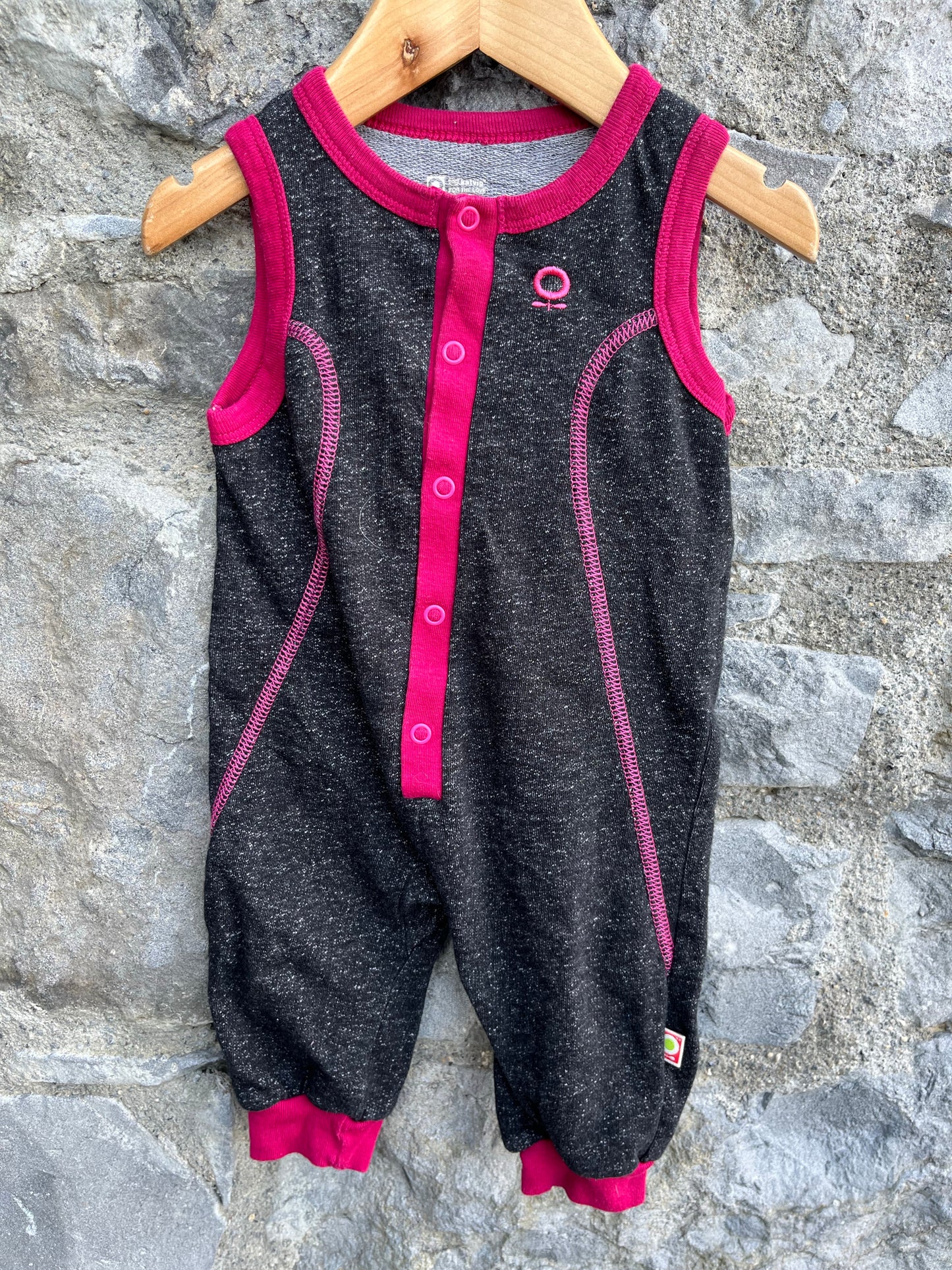 Grey&pink dungarees 3-6m (62-68cm)