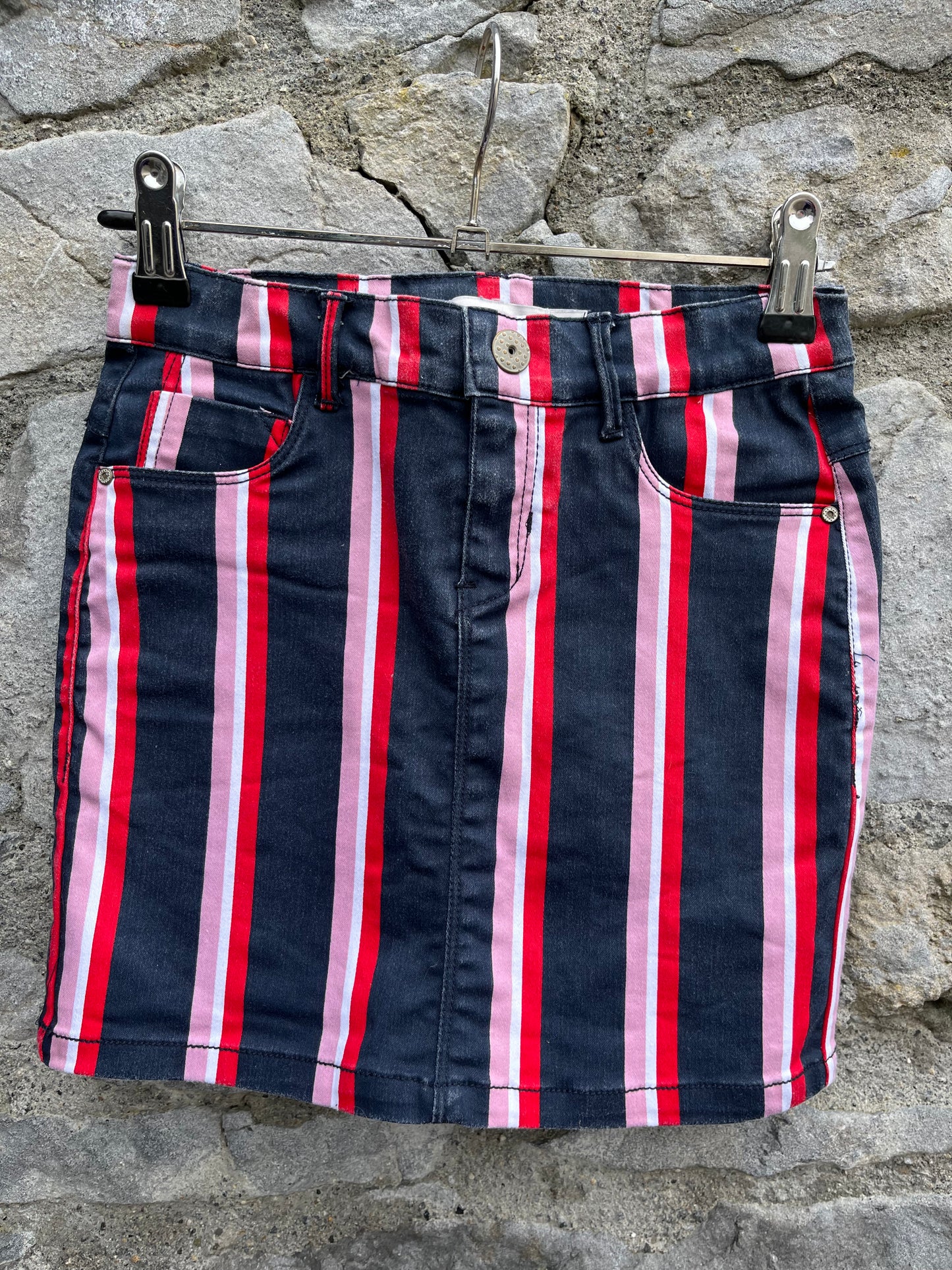 Stripy denim skirt 9y (134cm)