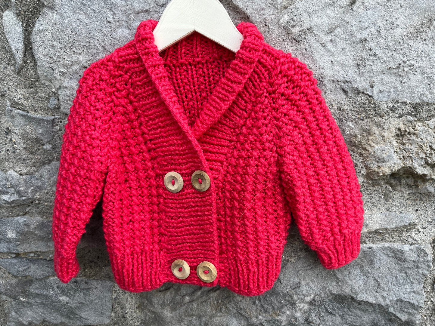 Pink chunky cardigan 3-6m (62-68cm)