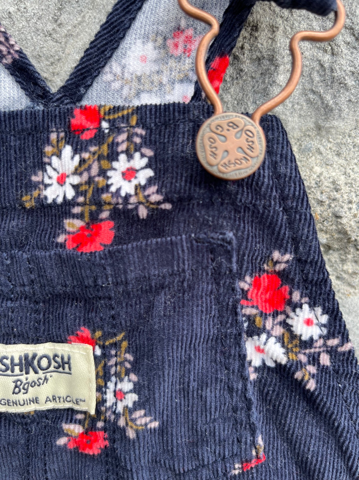 Floral cord dungarees 12-18m (80-86cm)