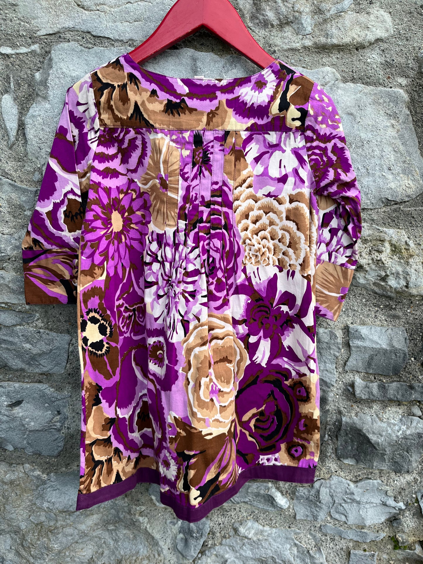Purple&beige flowers tunic 9-10y (134-140cm)