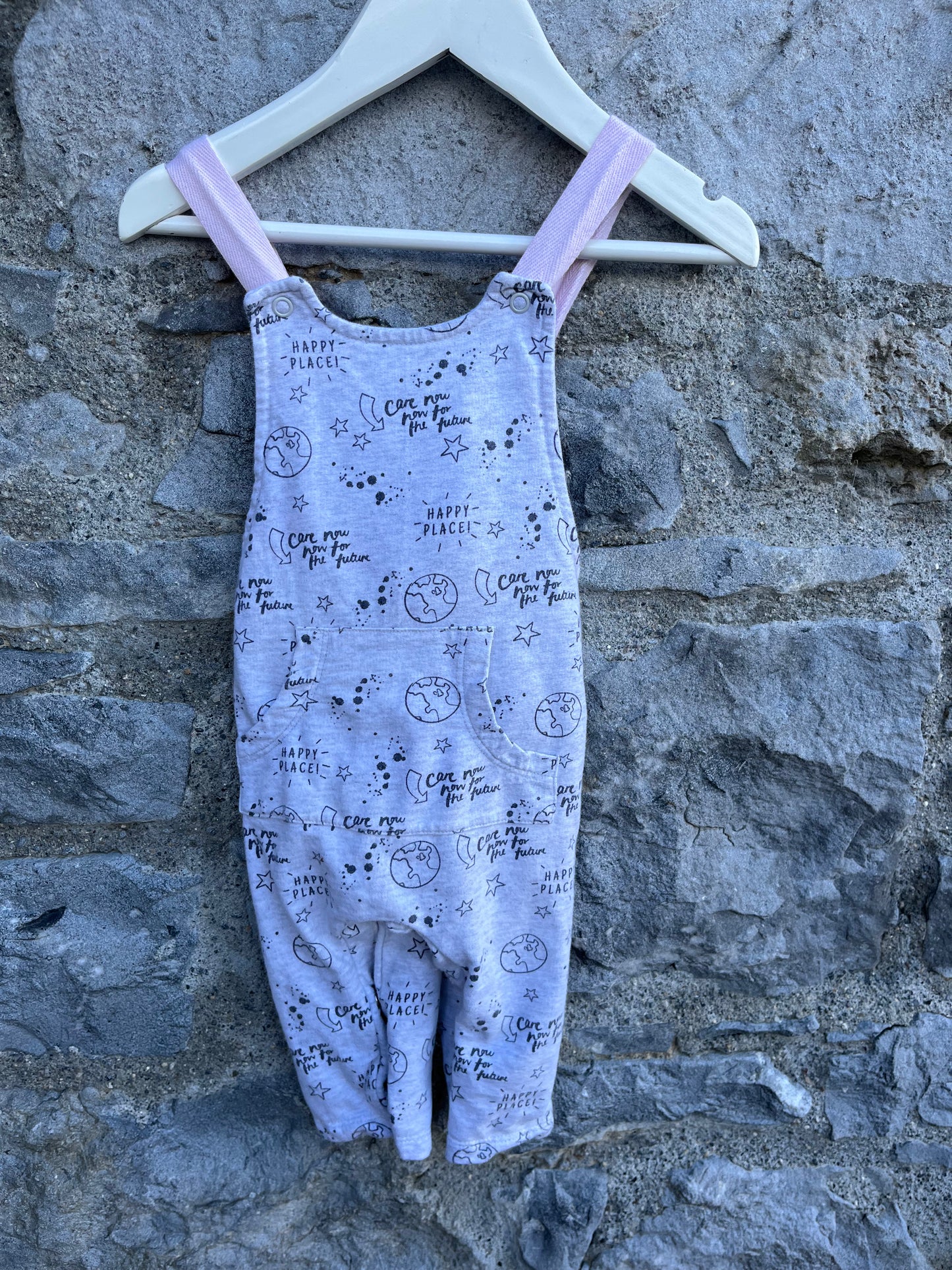 Grey dungarees 3-6m (62-68cm)