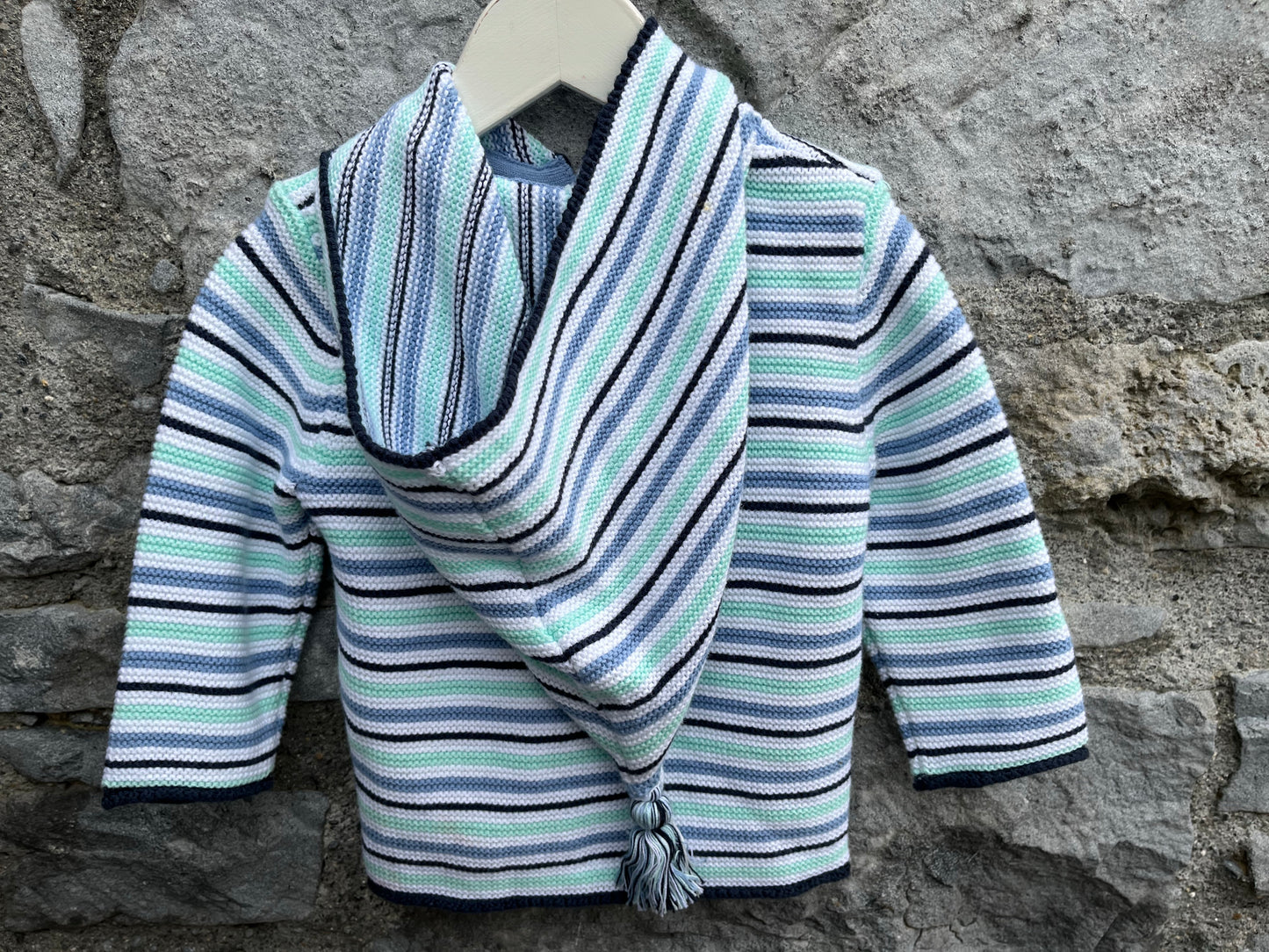 Stripy hooded cardigan 3-6m (62-68cm)