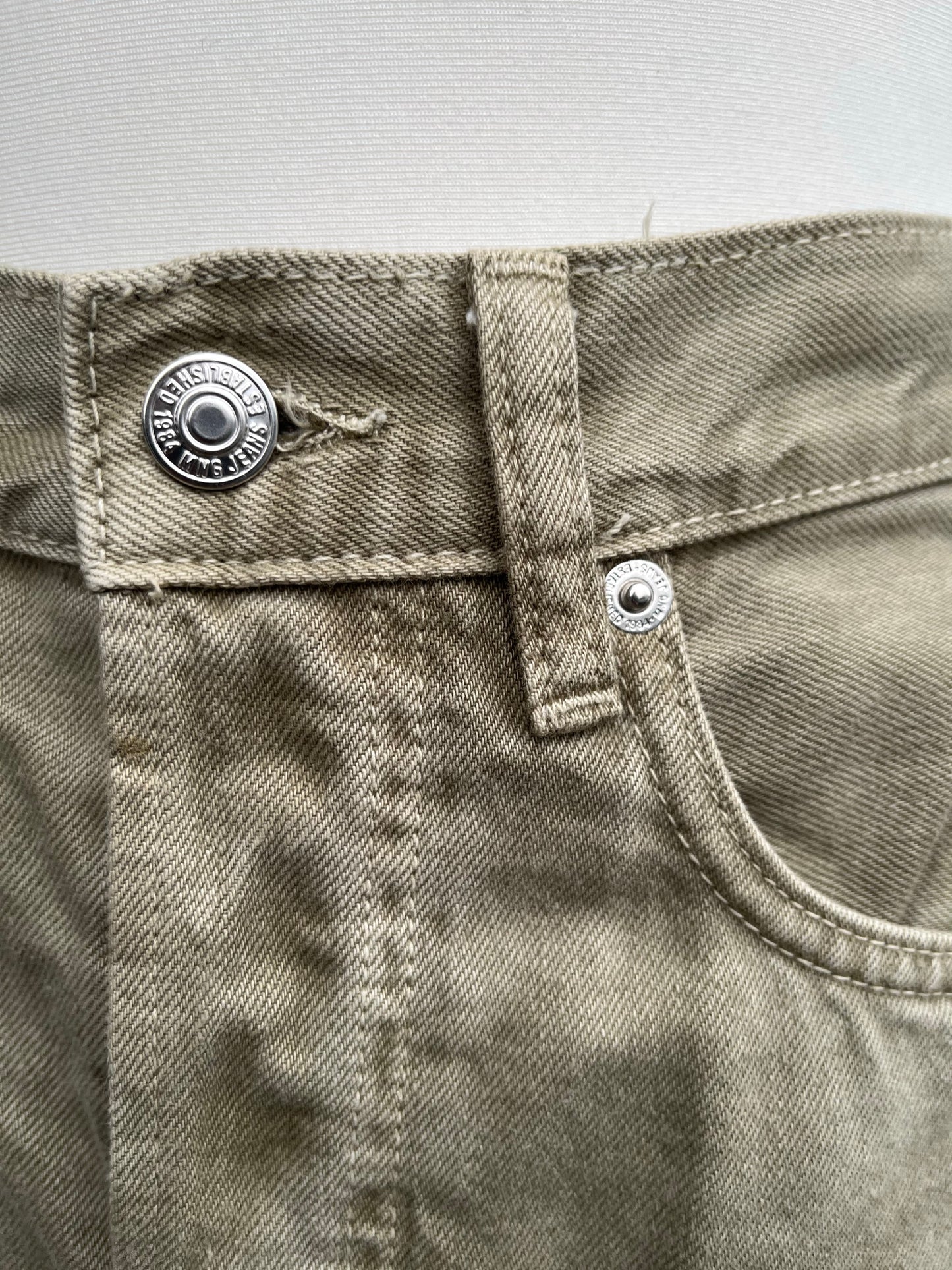 Khaki denim skirt uk 8-10