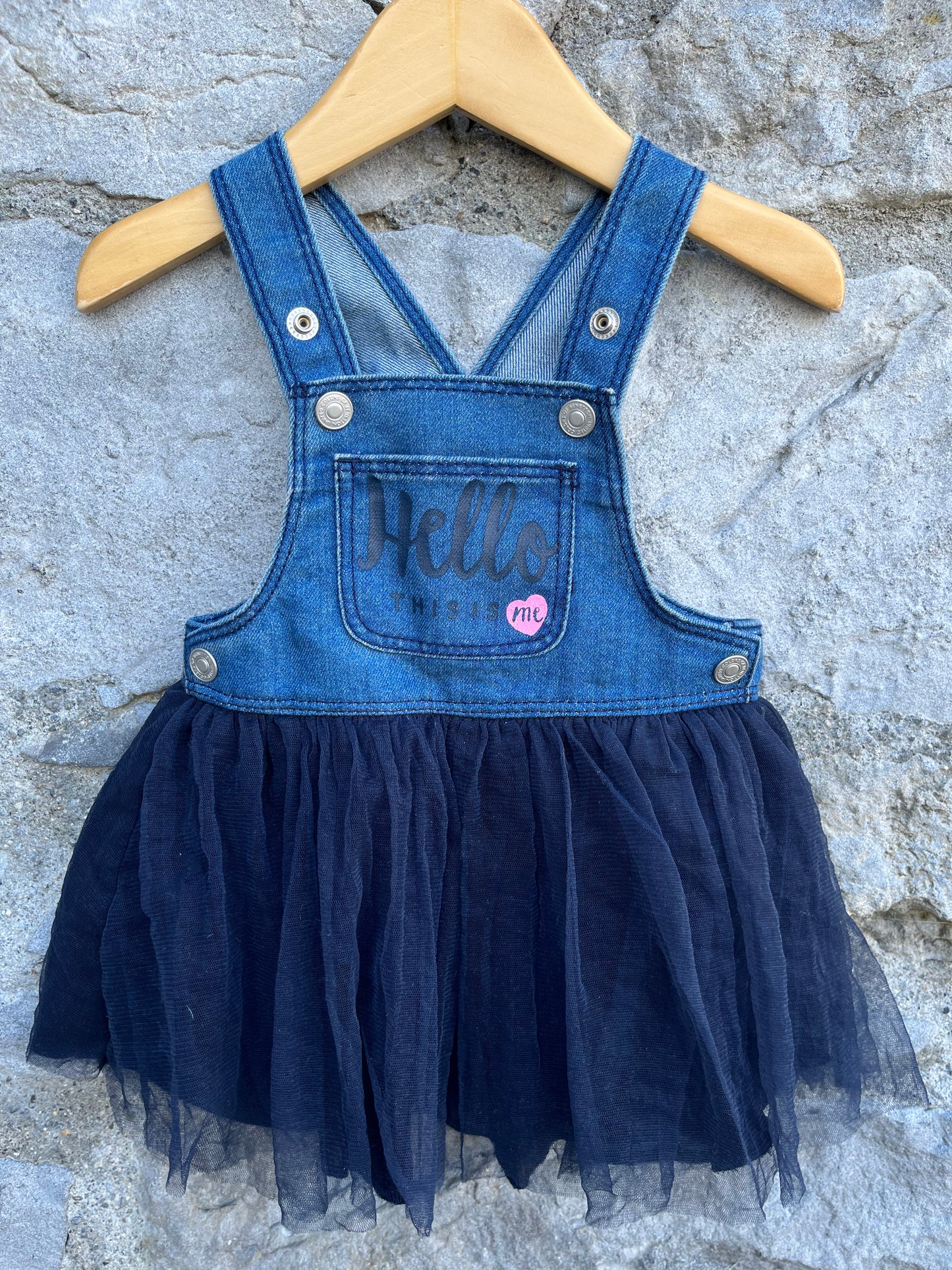 Denim pinafore 3-6m (62-68cm)