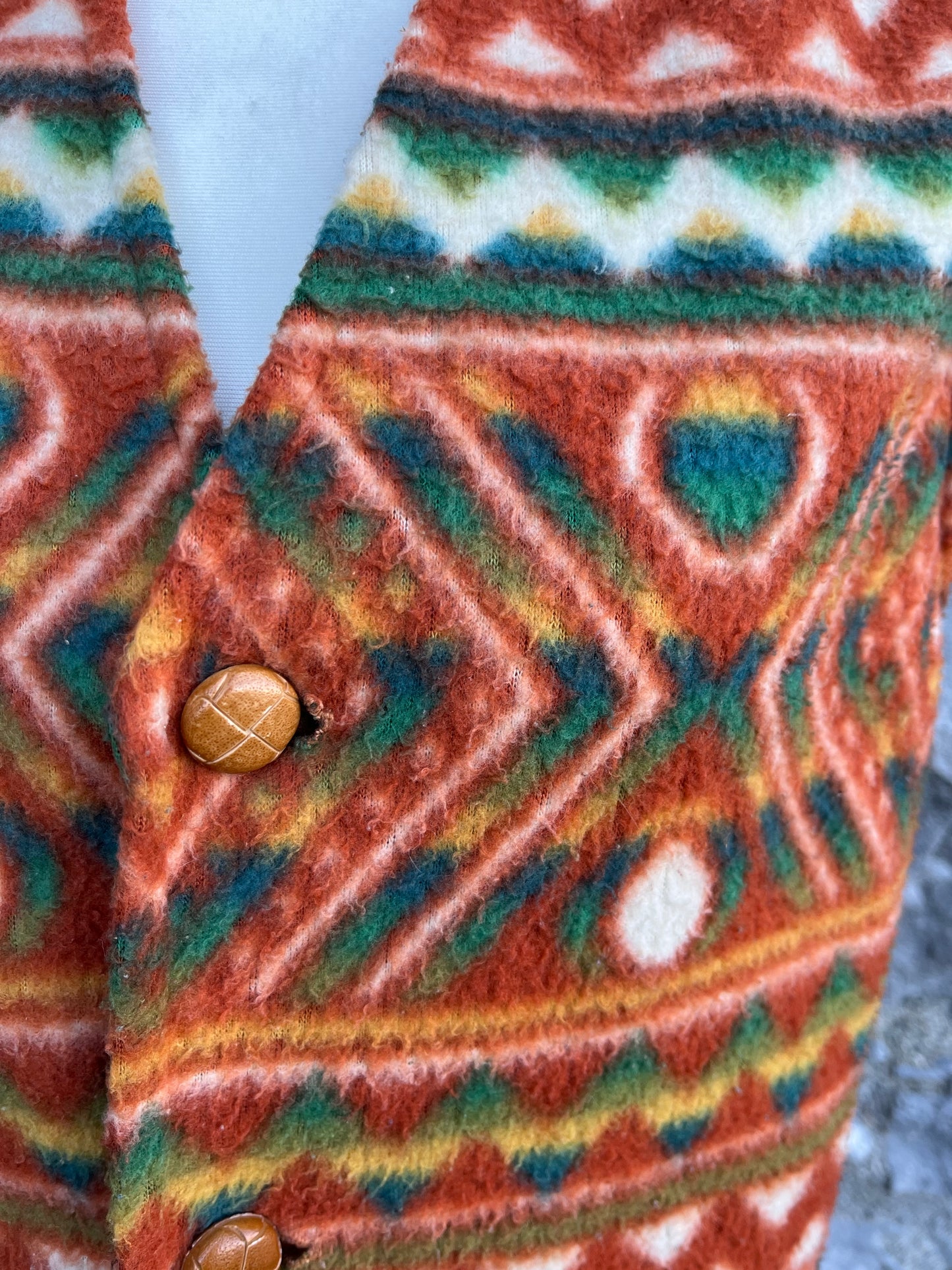 90s rusty Aztec gilet XS