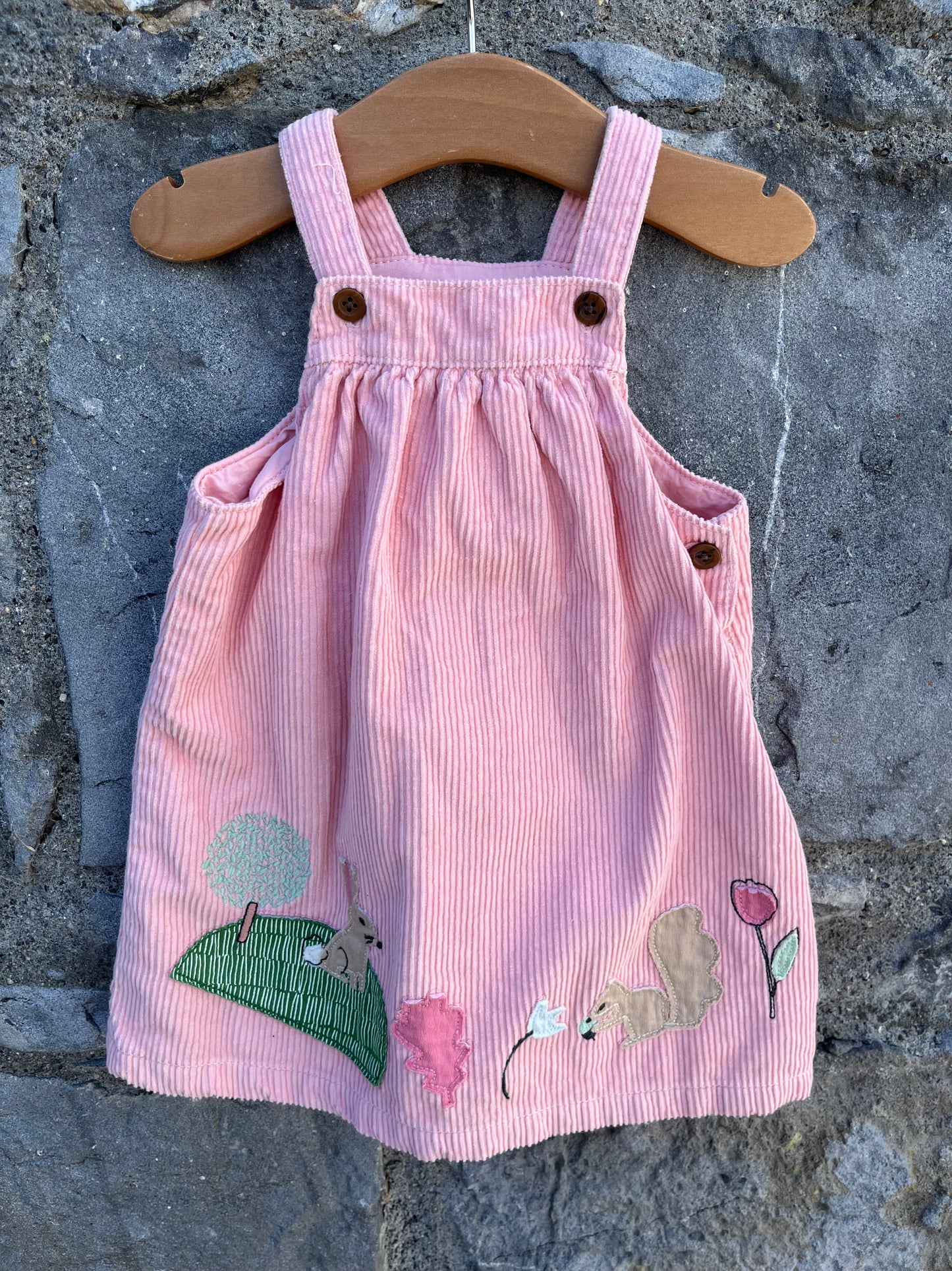 Pink cord pinafore 9-12m (74-80cm)
