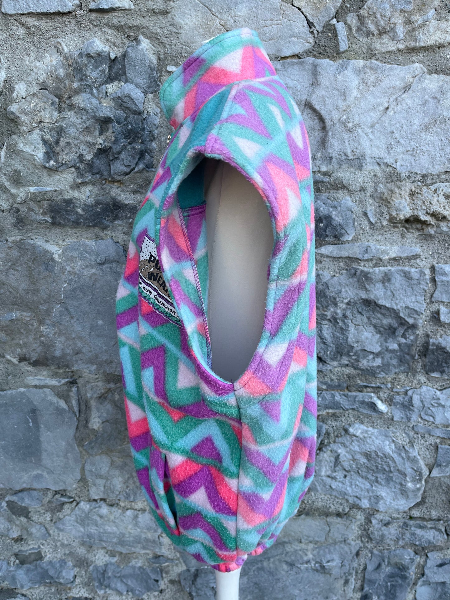 80s geometric fleece gilet Medium