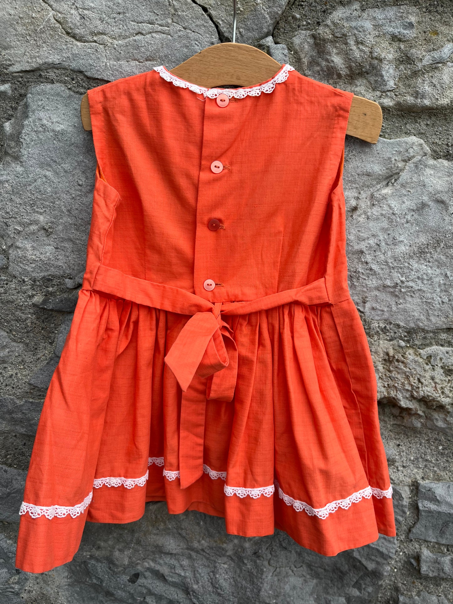 80s orange dress 2y (92cm)
