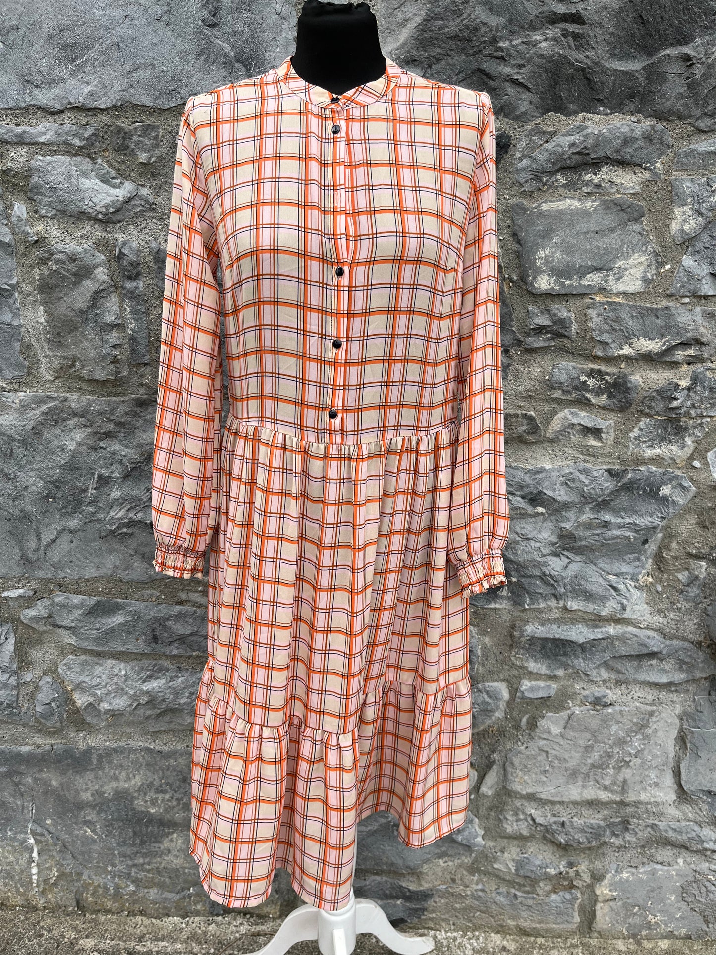 Check orange dress uk 6-8