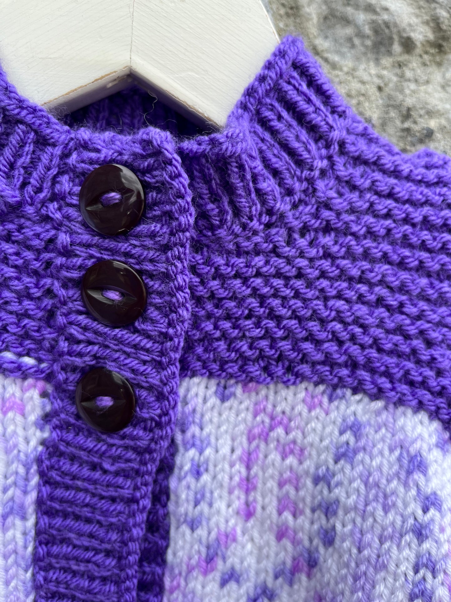 Purple melange cardigan 3-6m (62-68cm)