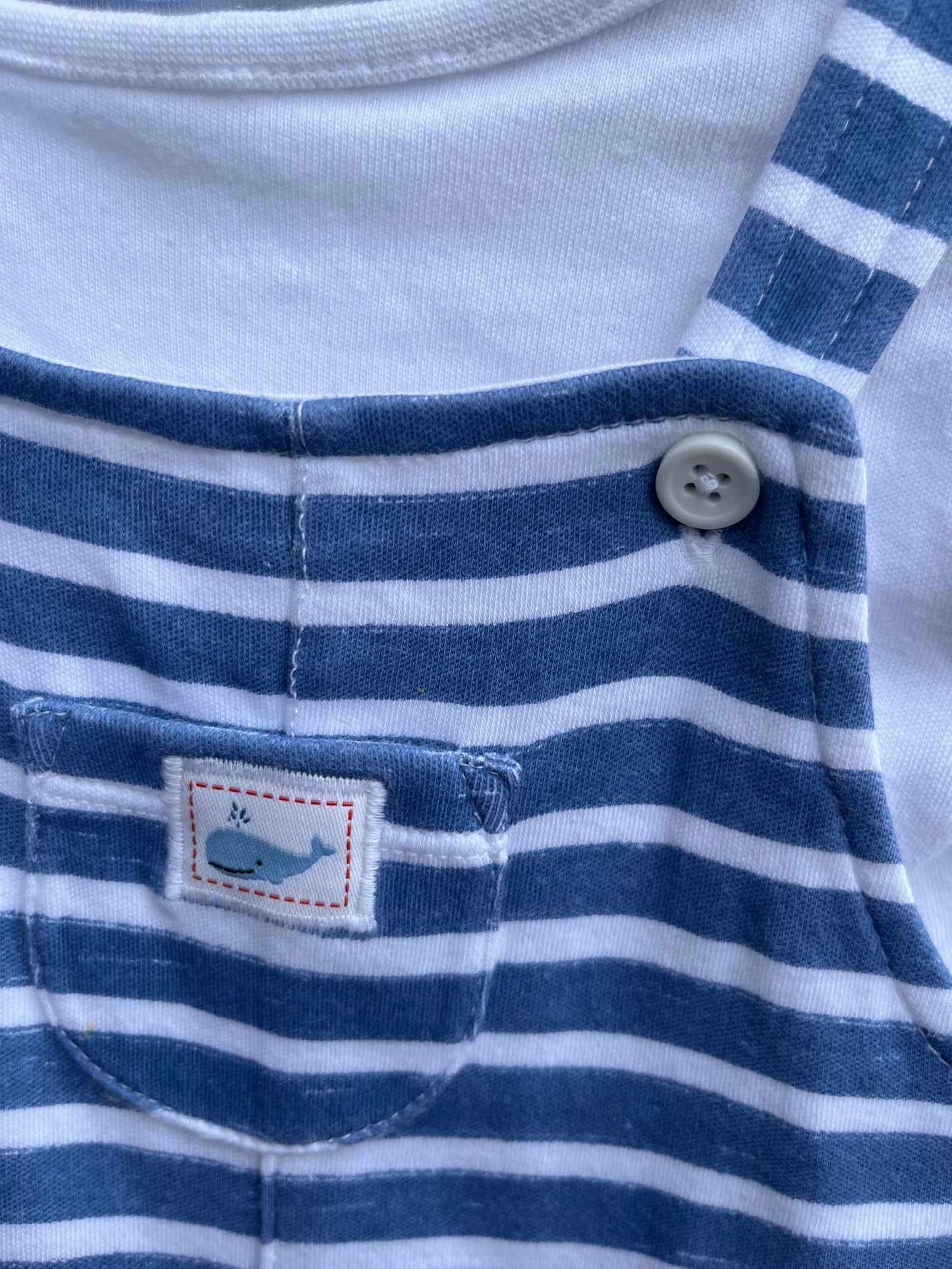 Stripy dungarees&vest 3-6m (62-68cm)