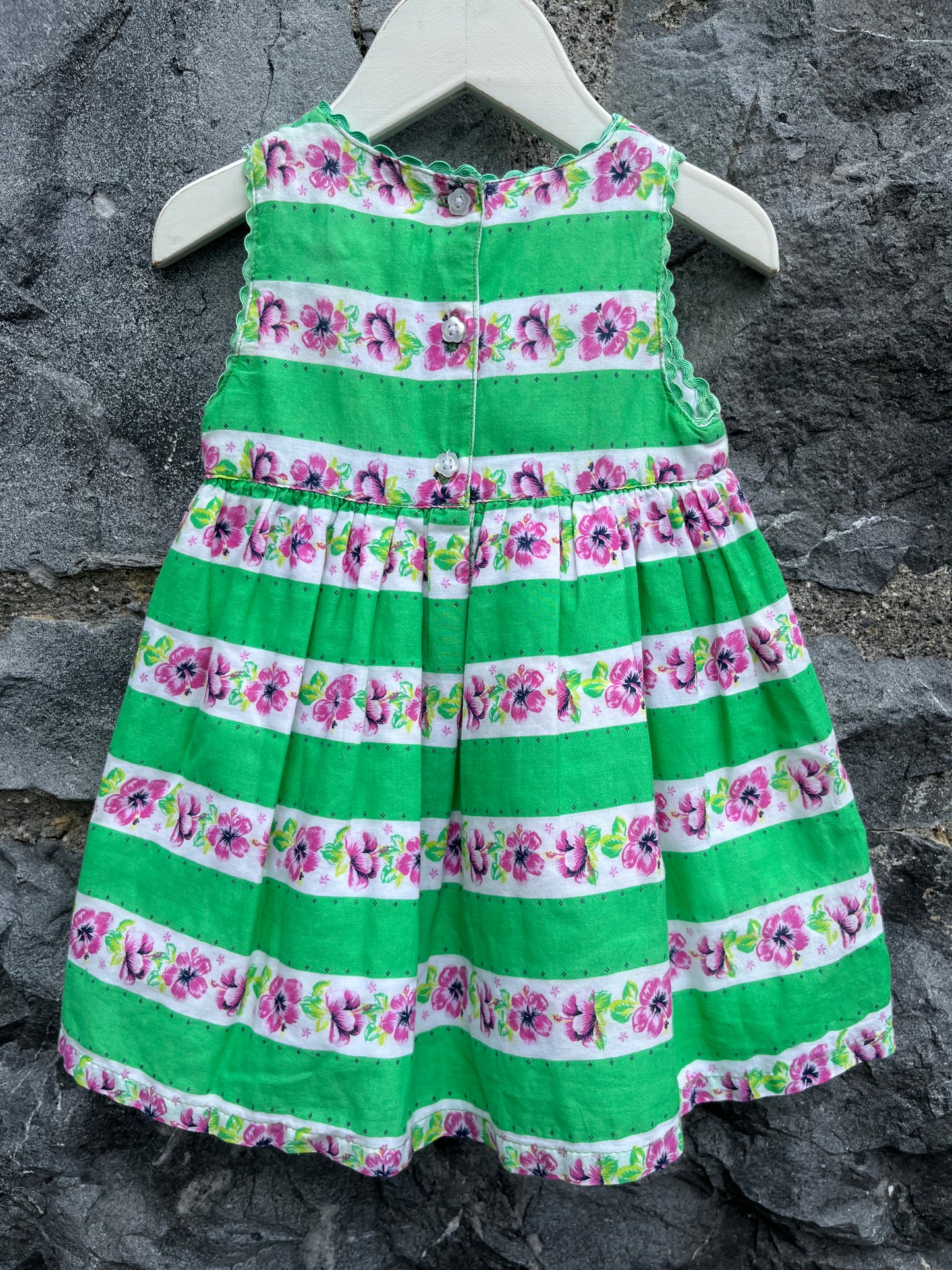 Green floral dress 0-3m (56-62cm)