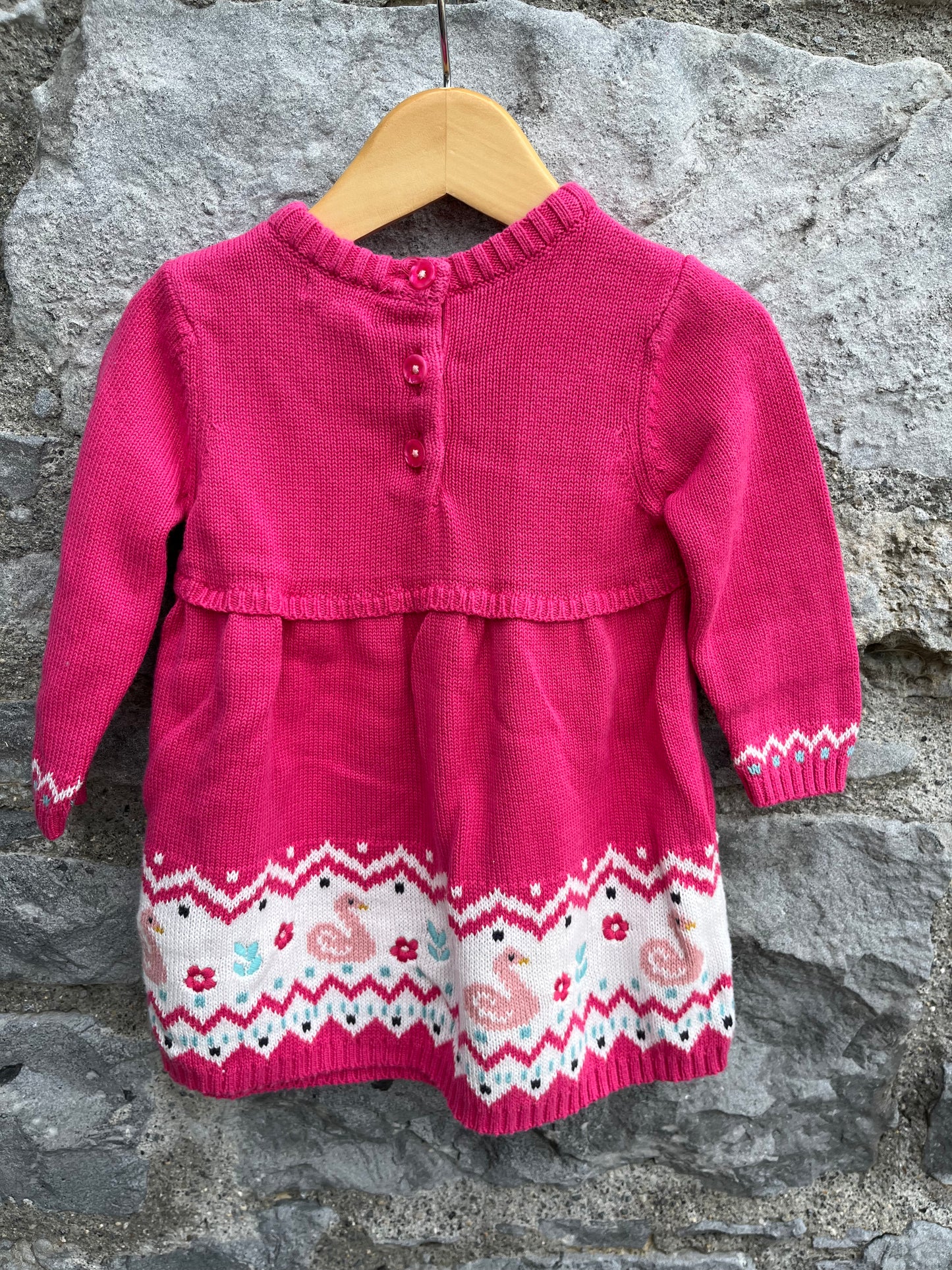 Knitted pink dress 6-9m (68-74cm)