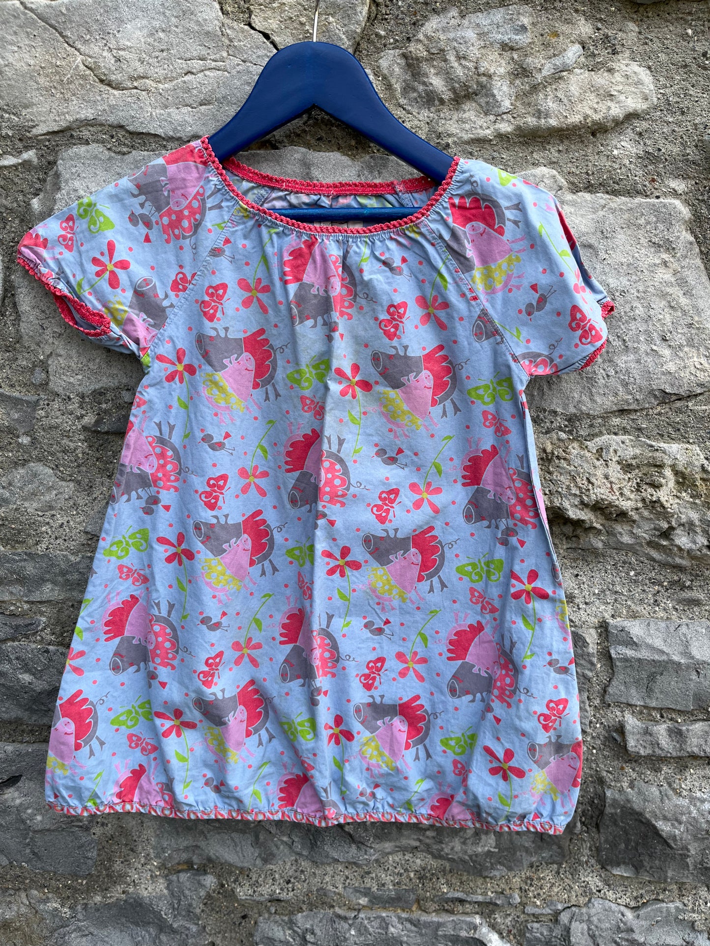 Pigs blue dress 3-4y (98-104cm)