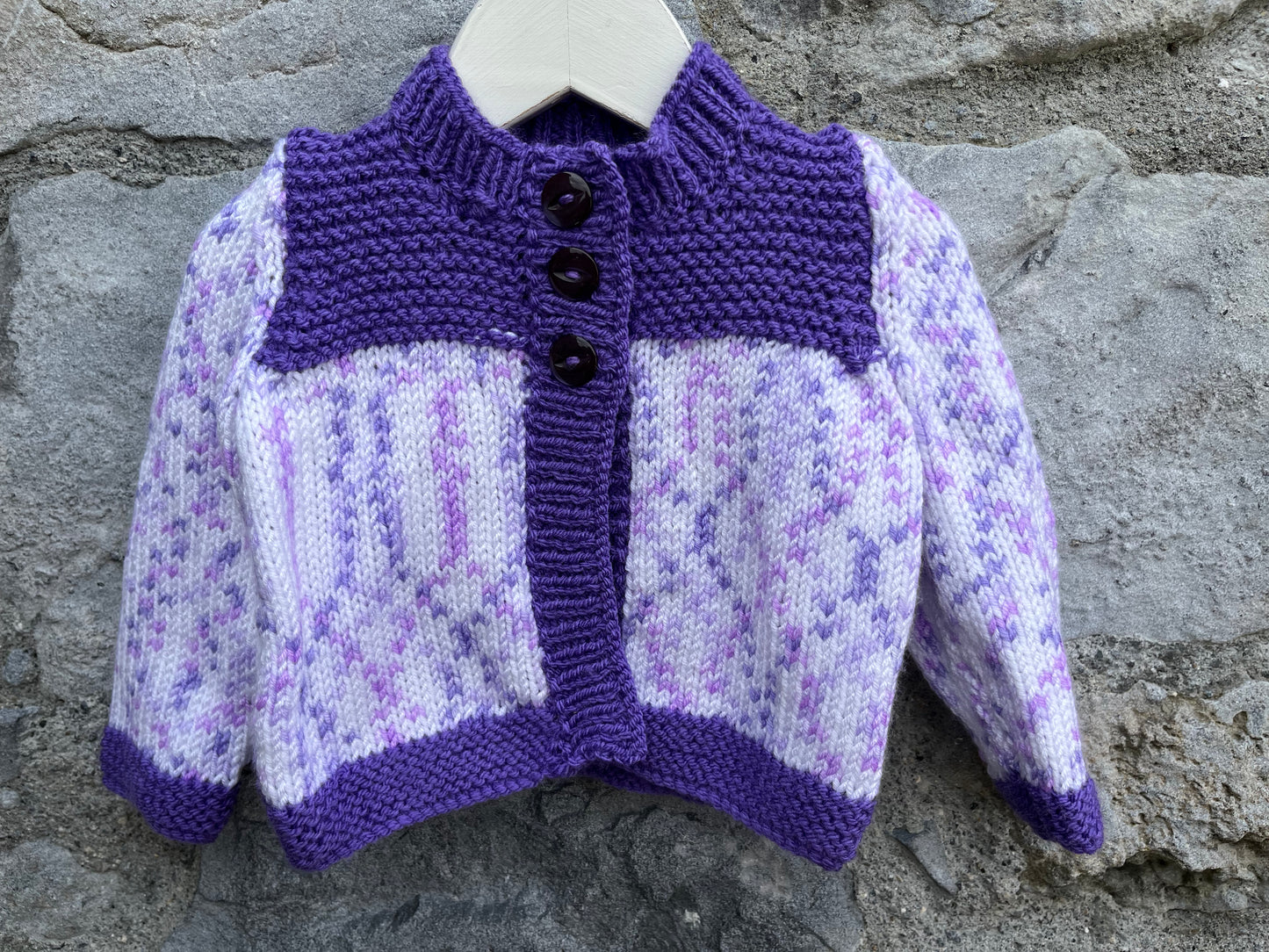 Purple melange cardigan 3-6m (62-68cm)