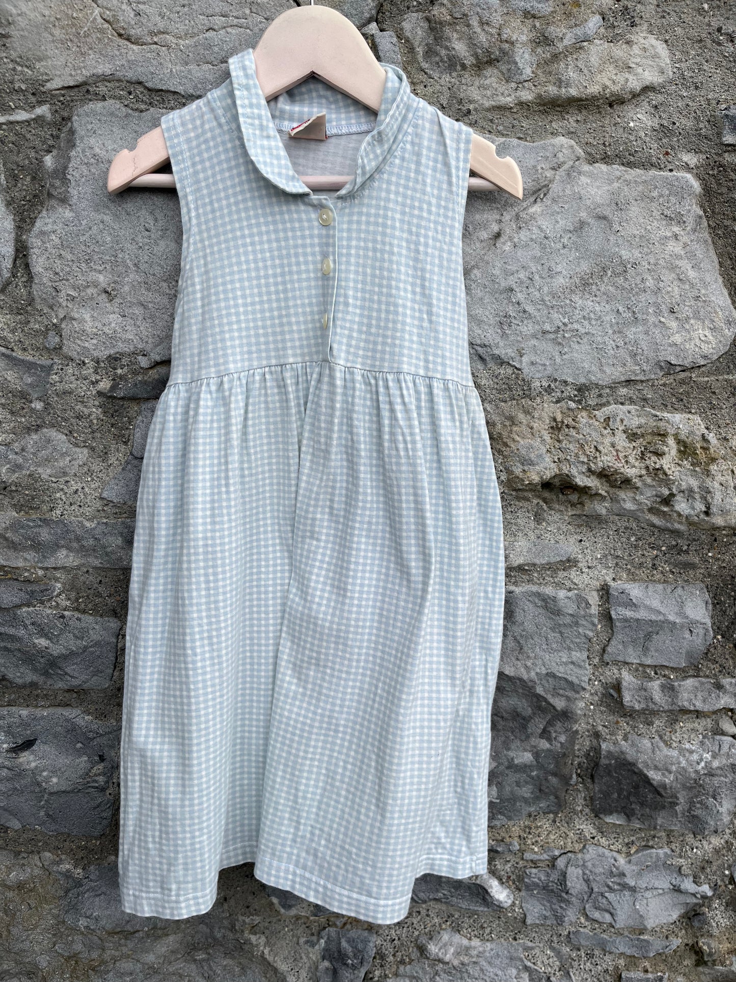 90s pale blue gingham dress 5-6y (110-116cm)