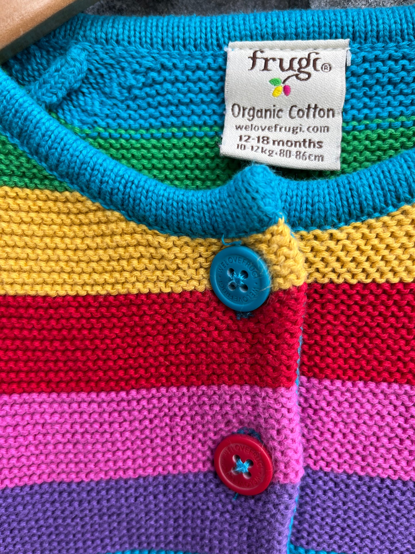 Rainbow cardigan 12-18m (80-86cm)
