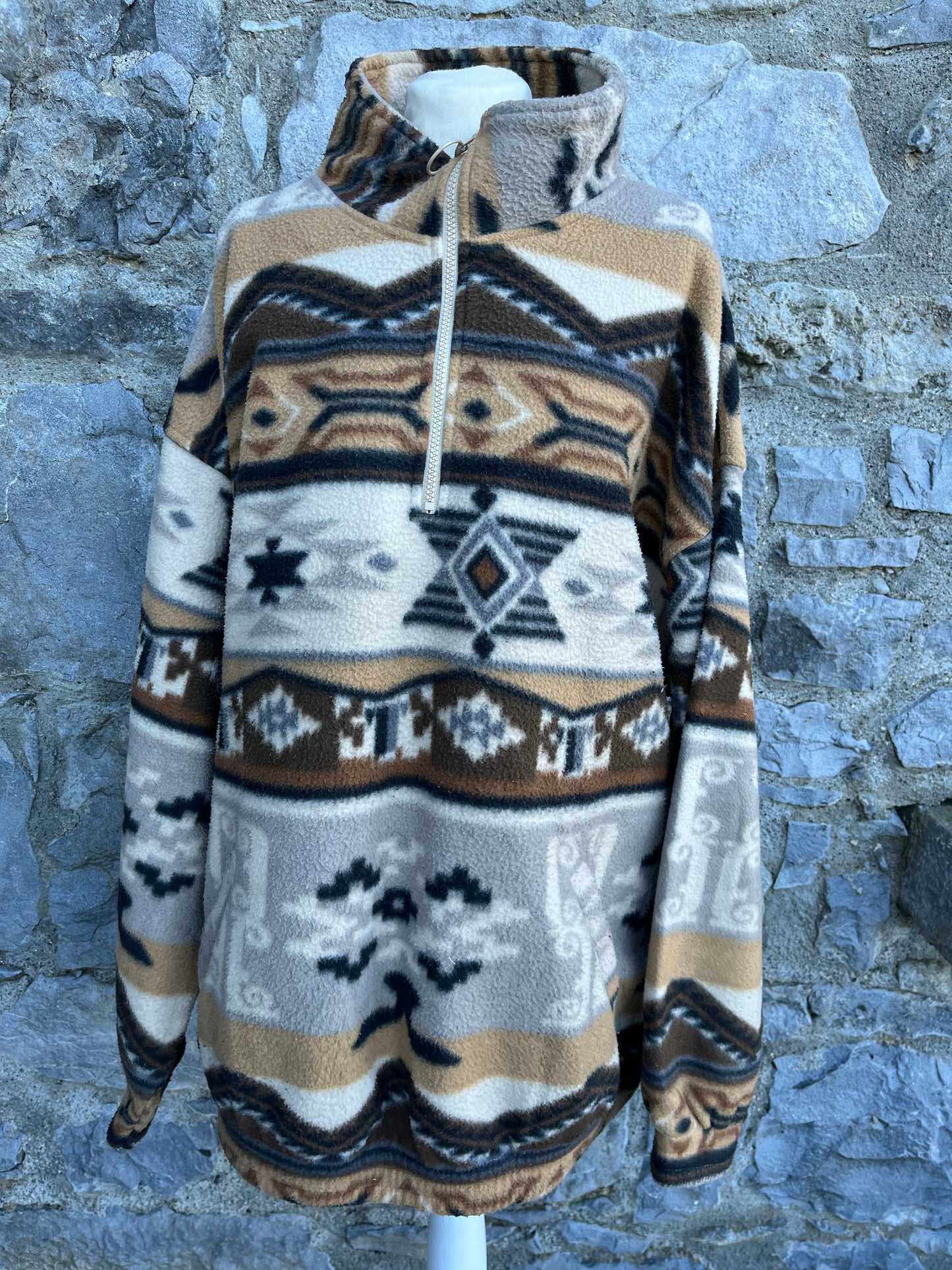 90s Aztec brown fleece XL