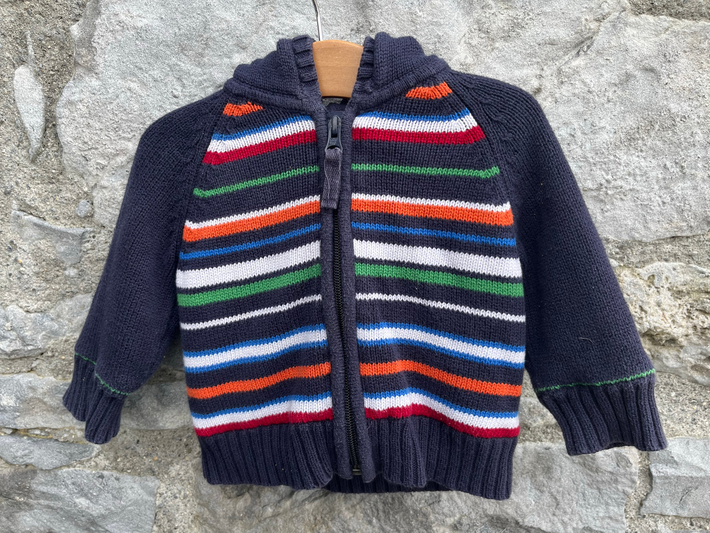 Navy stripy cardigan 6m (68cm)