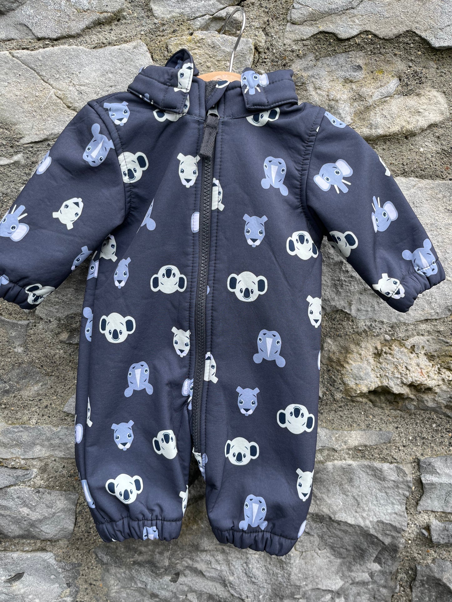 Animals softshell pram suit 1-2m (50-56cm)