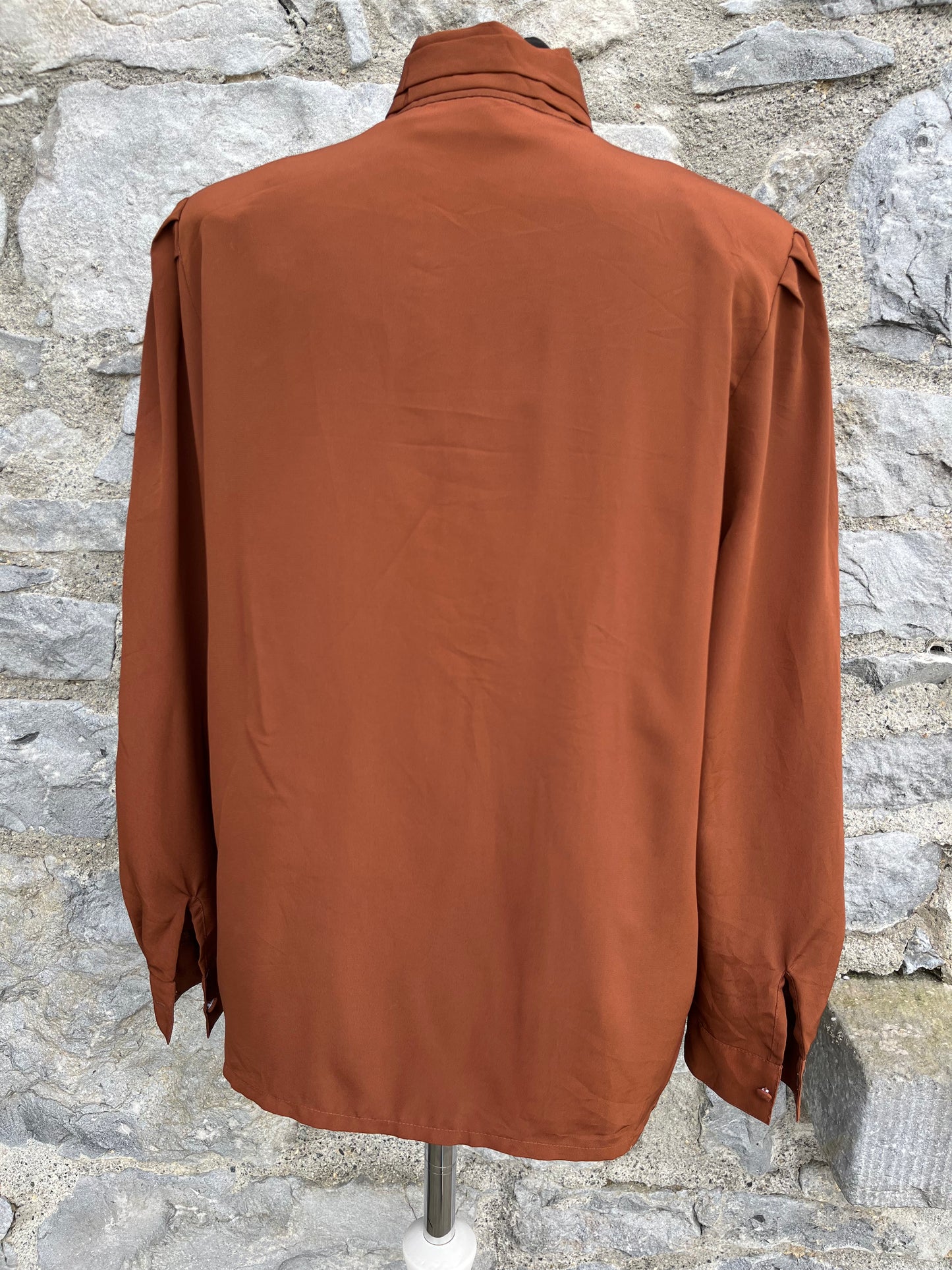 80s brown blouse uk 10-12