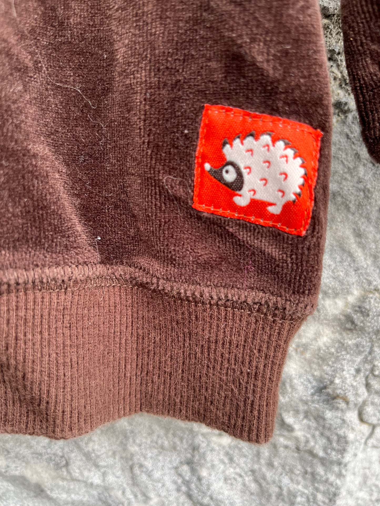 Brown velour sweatshirt 9-12m (74-80cm)