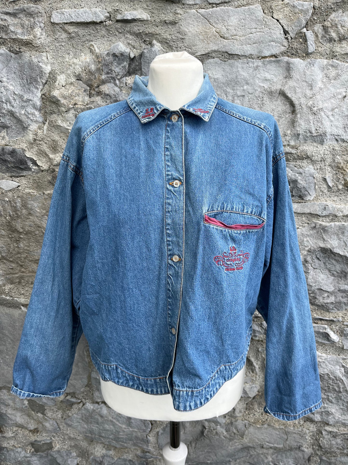 90s cropped denim shirt uk 8-12