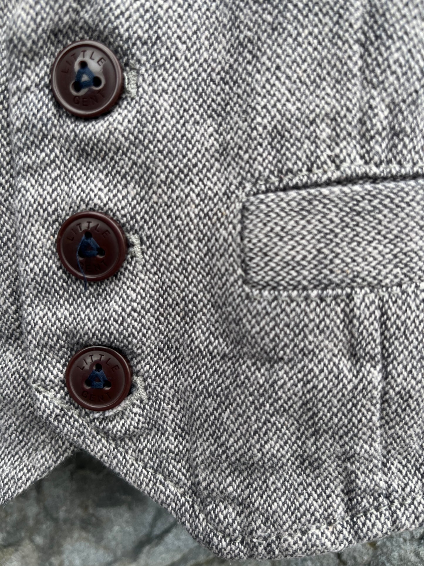 Grey tweed waistcoat 3-6m (62-68cm)