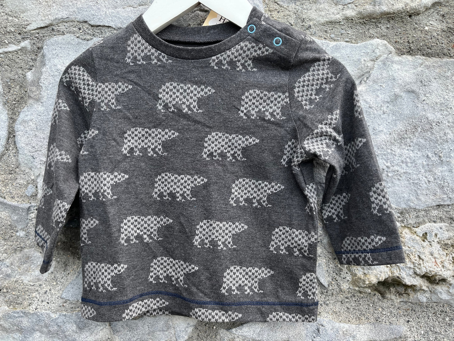 Bears grey top 9-12m (74-80cm)