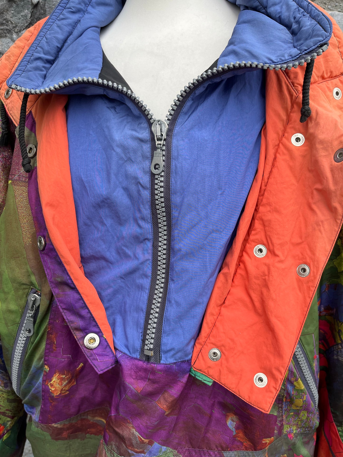80s rainbow splash jacket S/M