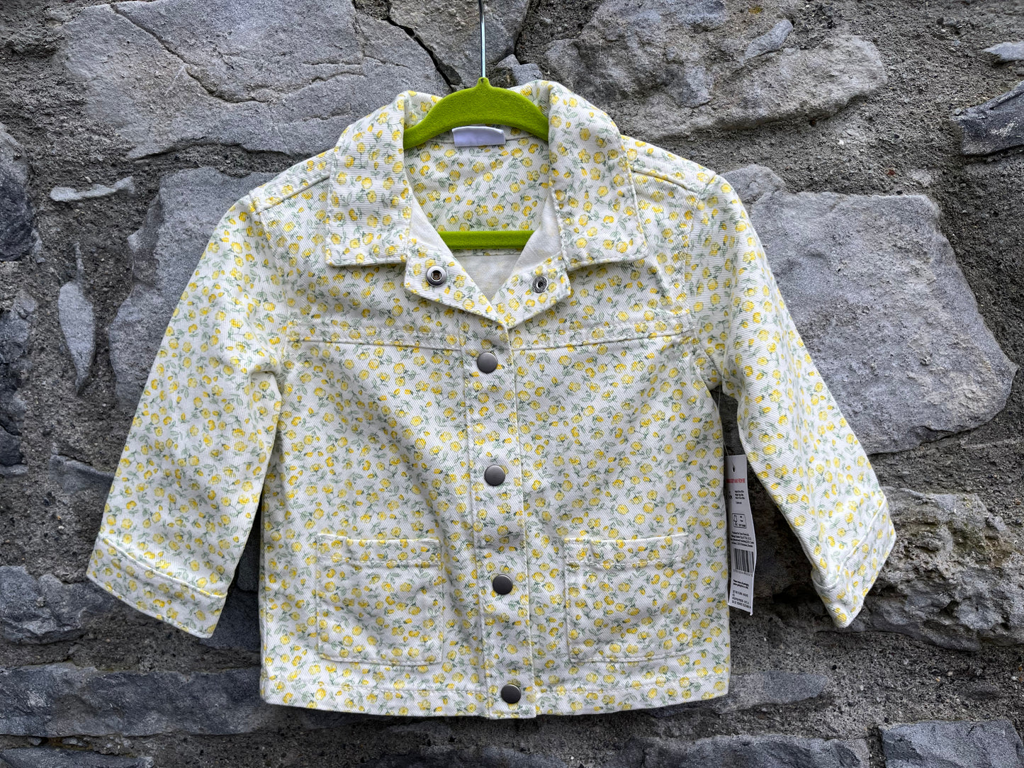 Yellow flowers denim jacket 9-12m (74-80cm)