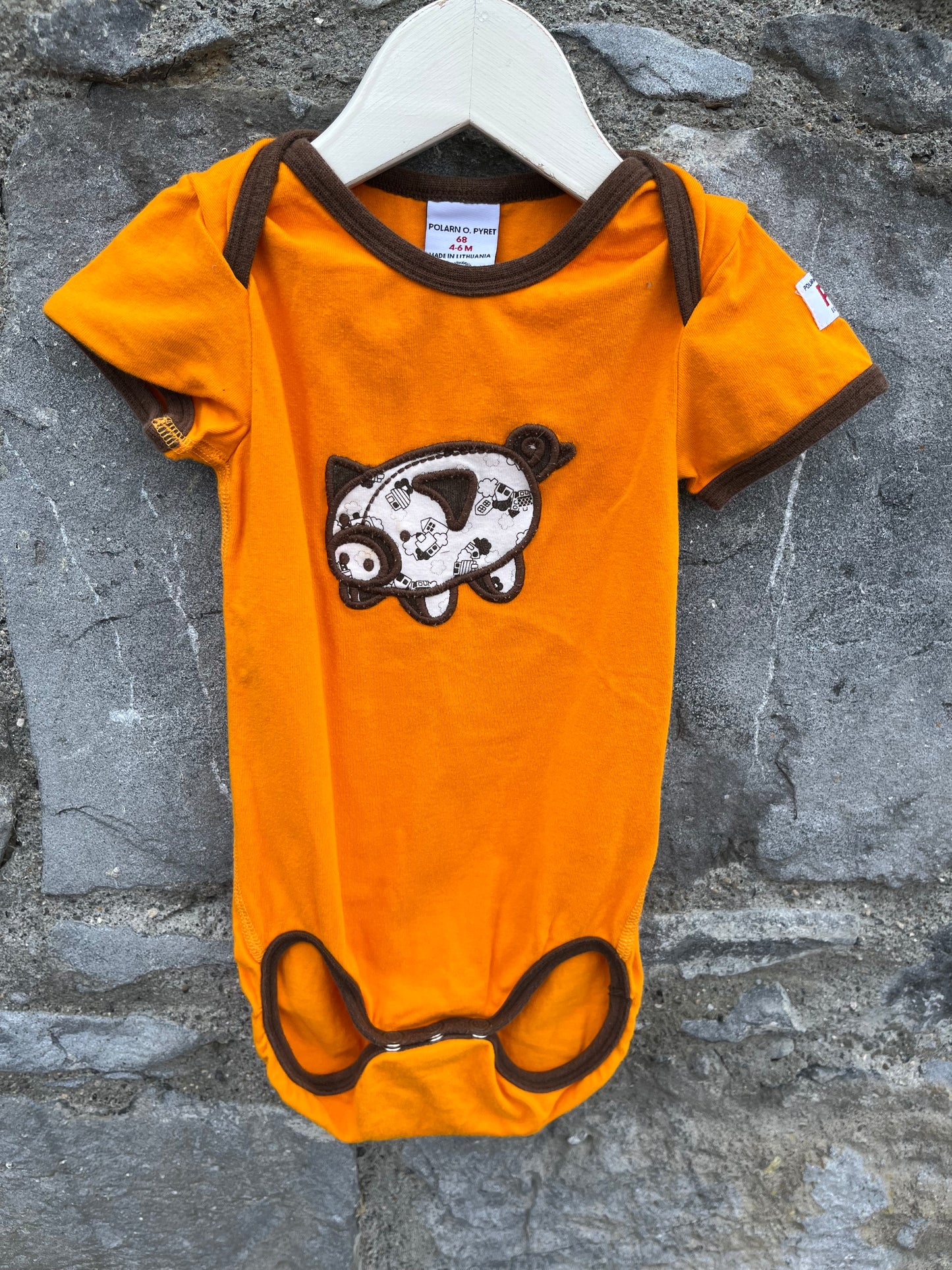 Orange piggy vest 4-6m (62-68cm)