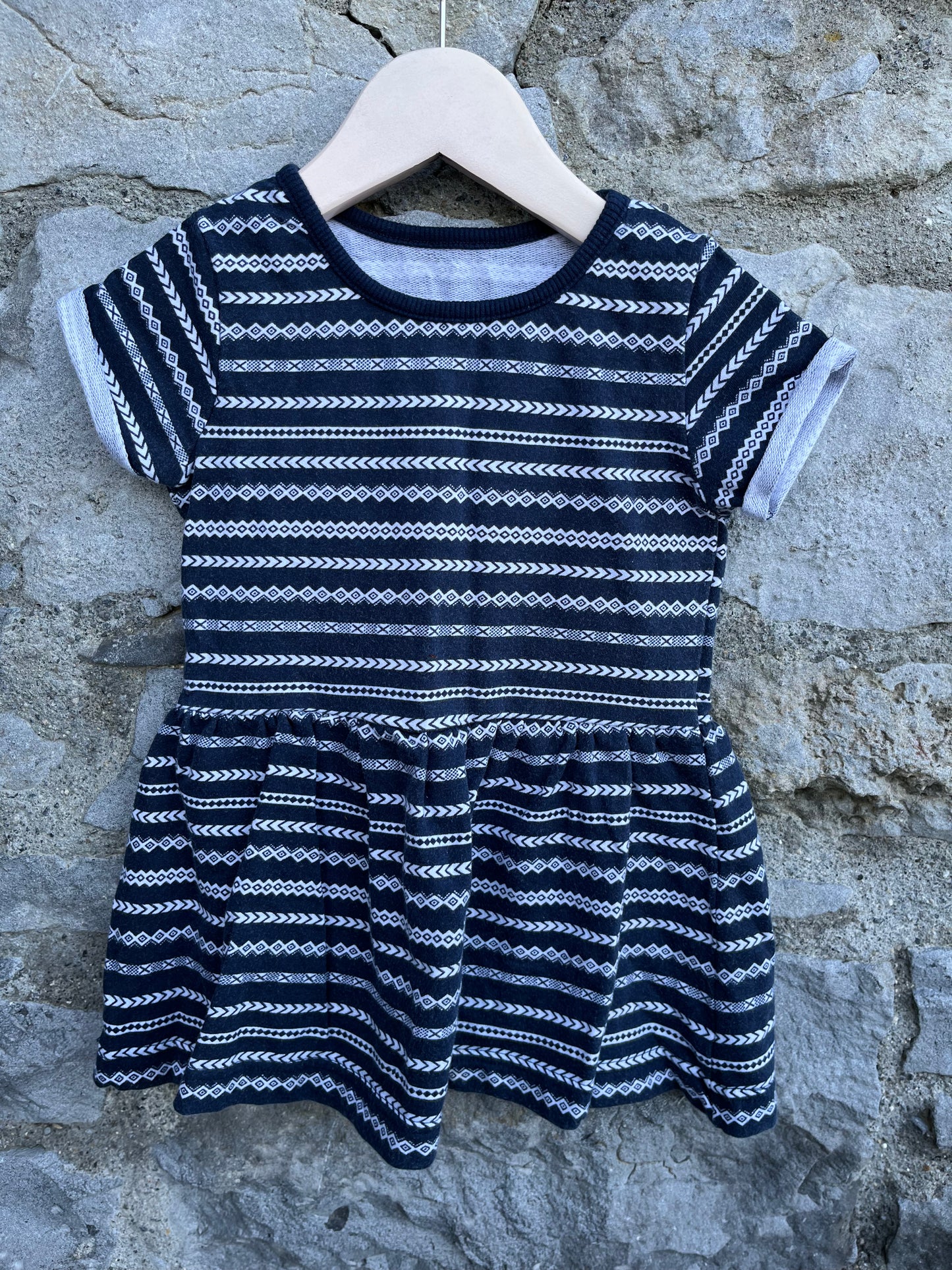 Geometric navy dress 12-18m (80-86cm)