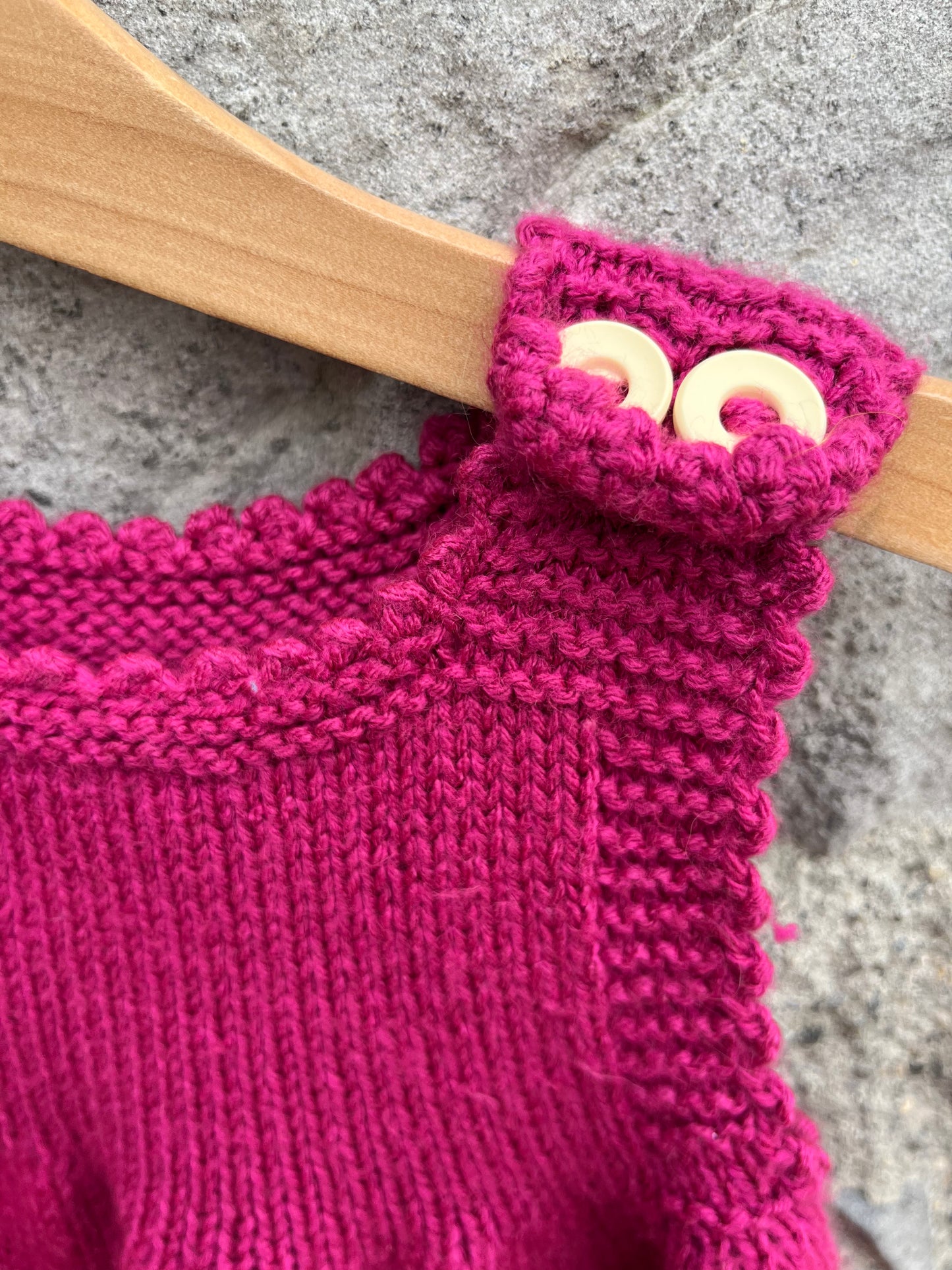 Pink knitted pinafore 3-6m (62-68cm)