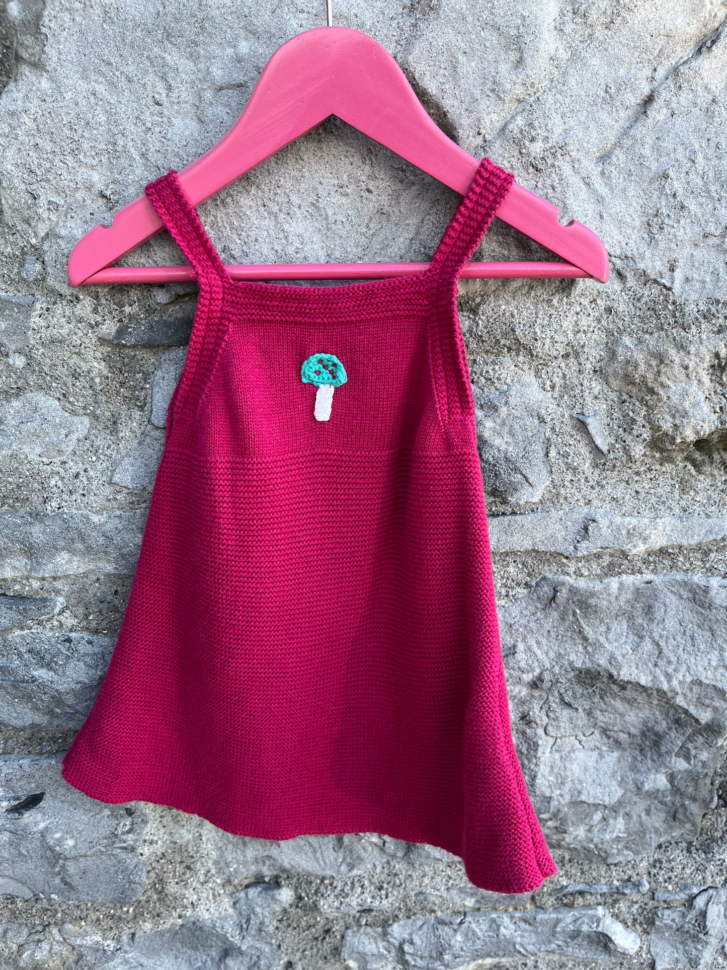 Pink knitted pinafore 3-6m (62-68cm)