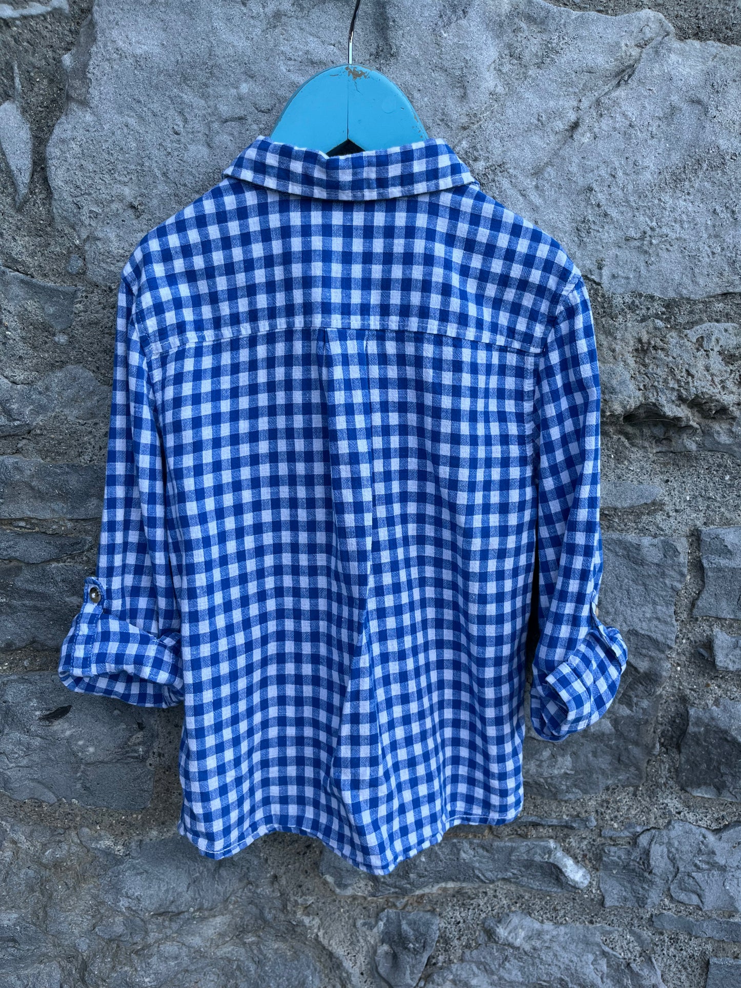Blue gingham shirt 6-7y (116-122cm)