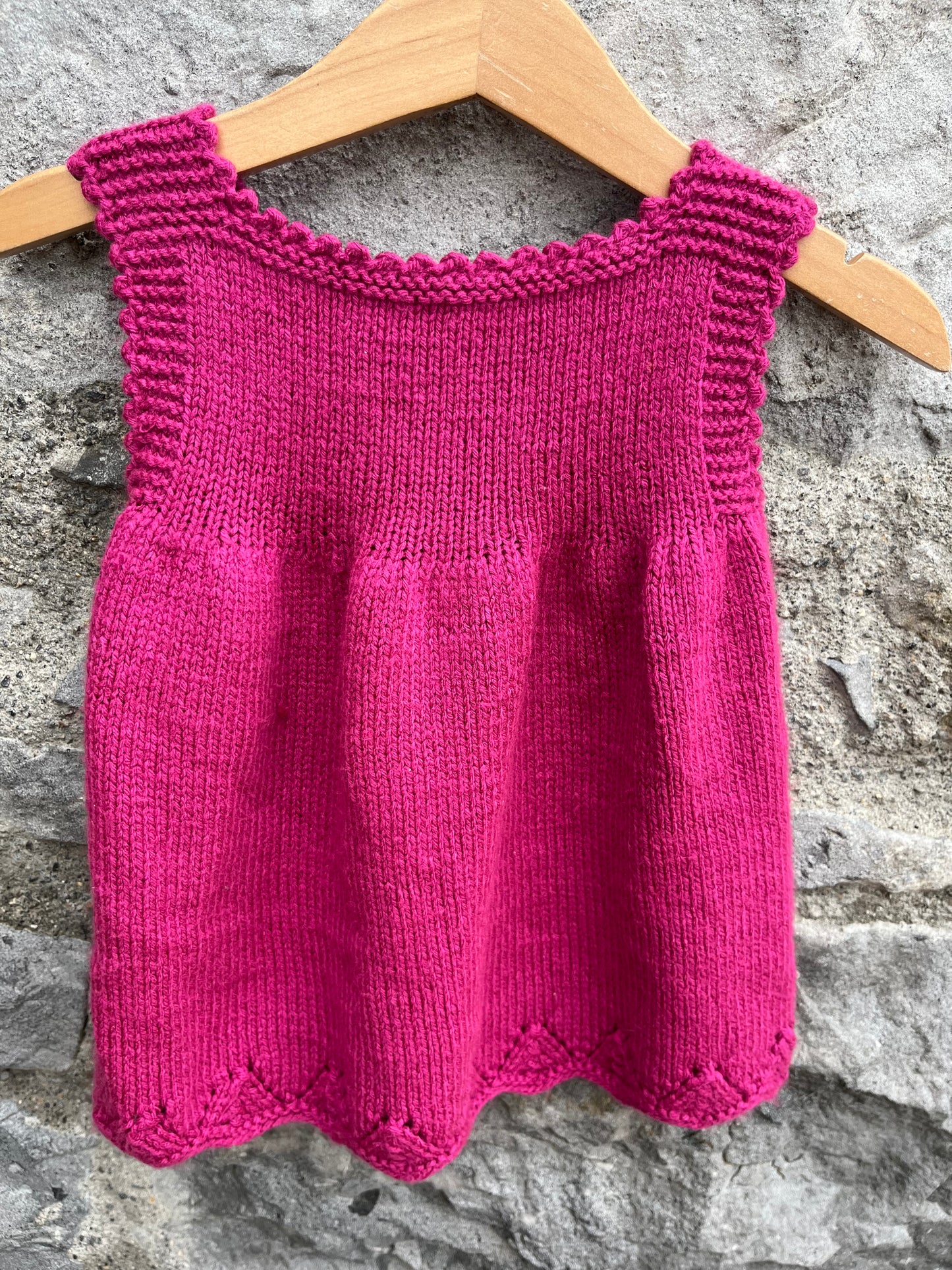Pink knitted pinafore 3-6m (62-68cm)