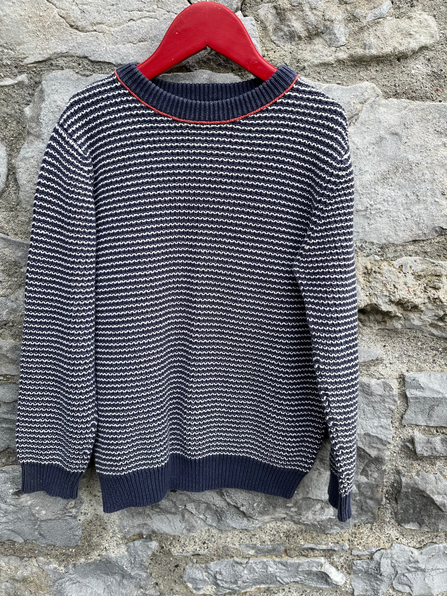 Navy stripy jumper 7y (122cm)