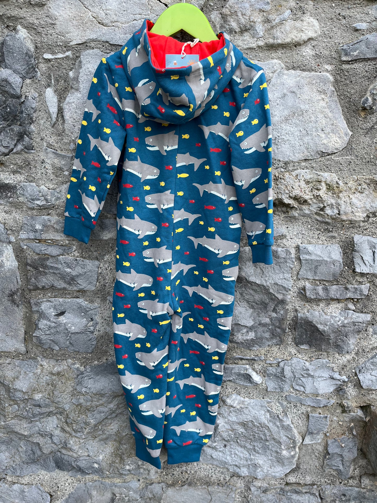 Sharks hooded onesie 3-4y (98-104cm)