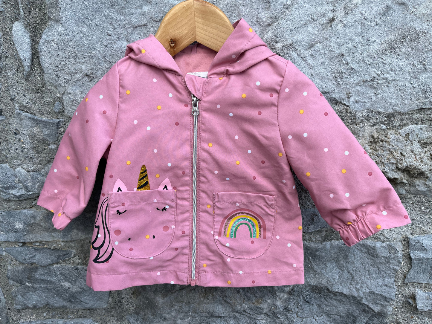 Pink unicorn jacket 0-3m (56-62cm)