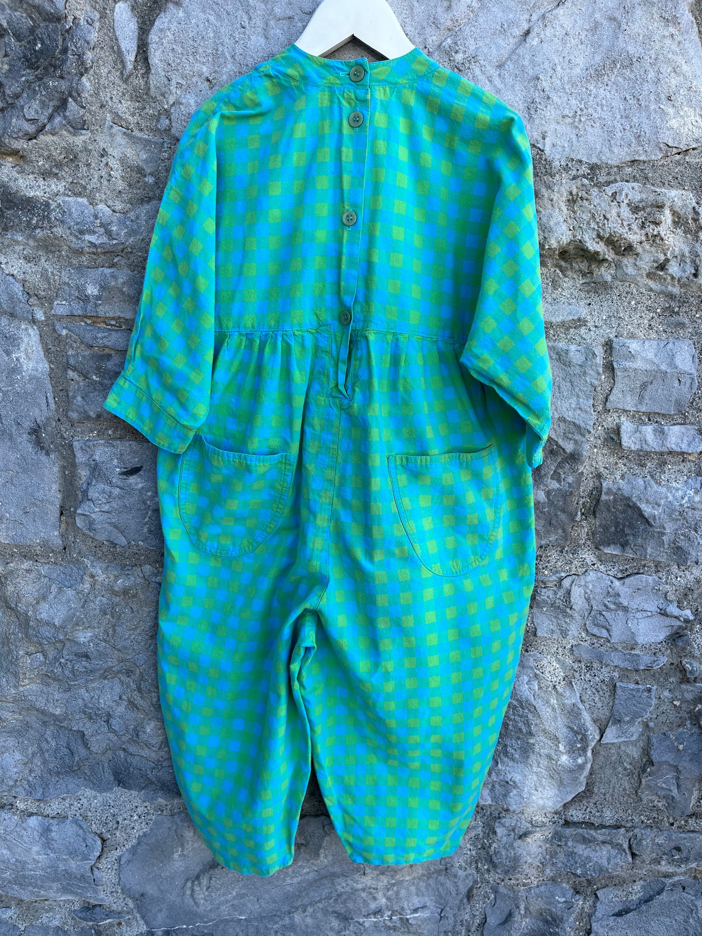 80s Oilily green&blue short jumpsuit 5-6y (110-116cm)