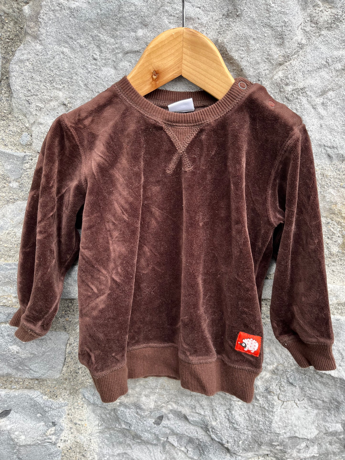 Brown velour sweatshirt 9-12m (74-80cm)