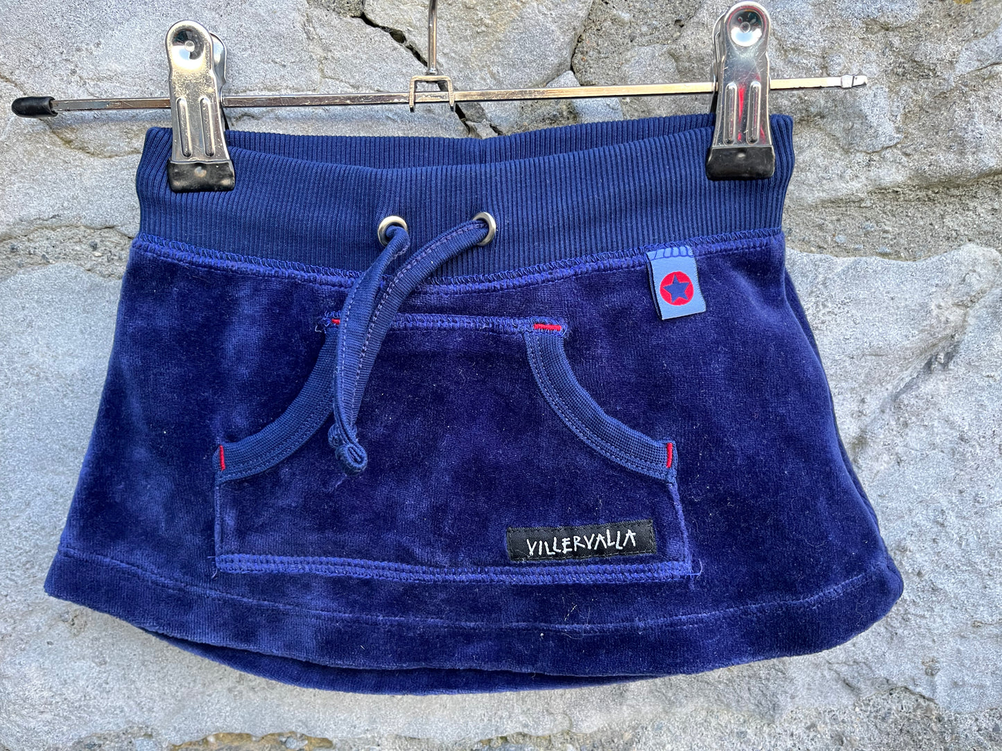 Navy velour mini skirt 9m (74cm)