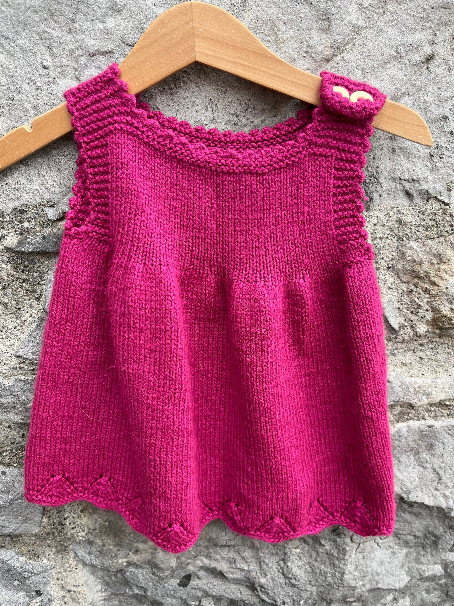 Pink knitted pinafore 3-6m (62-68cm)