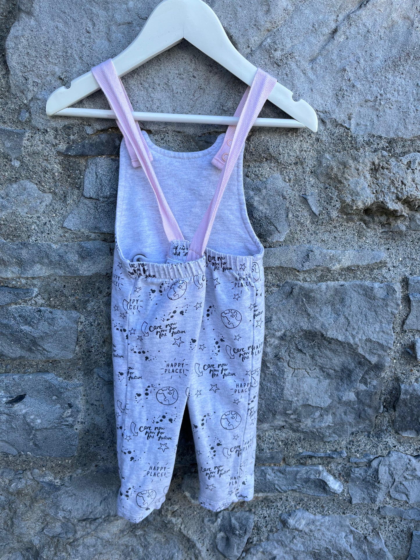 Grey dungarees 3-6m (62-68cm)